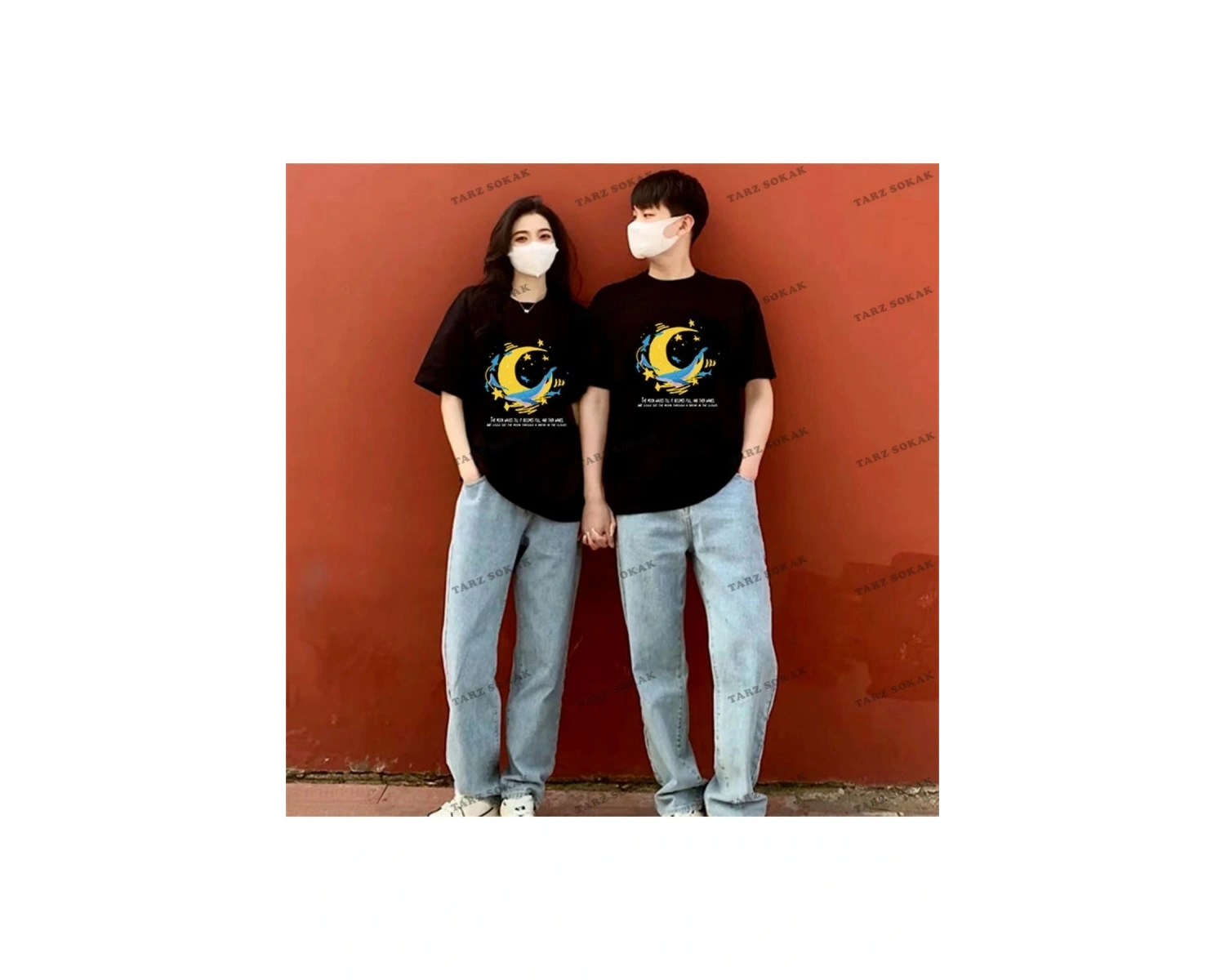 2 Adet Tir Harajuku Style Çift Sevgili Kombinleri Couple Clothing Yeni Sezon