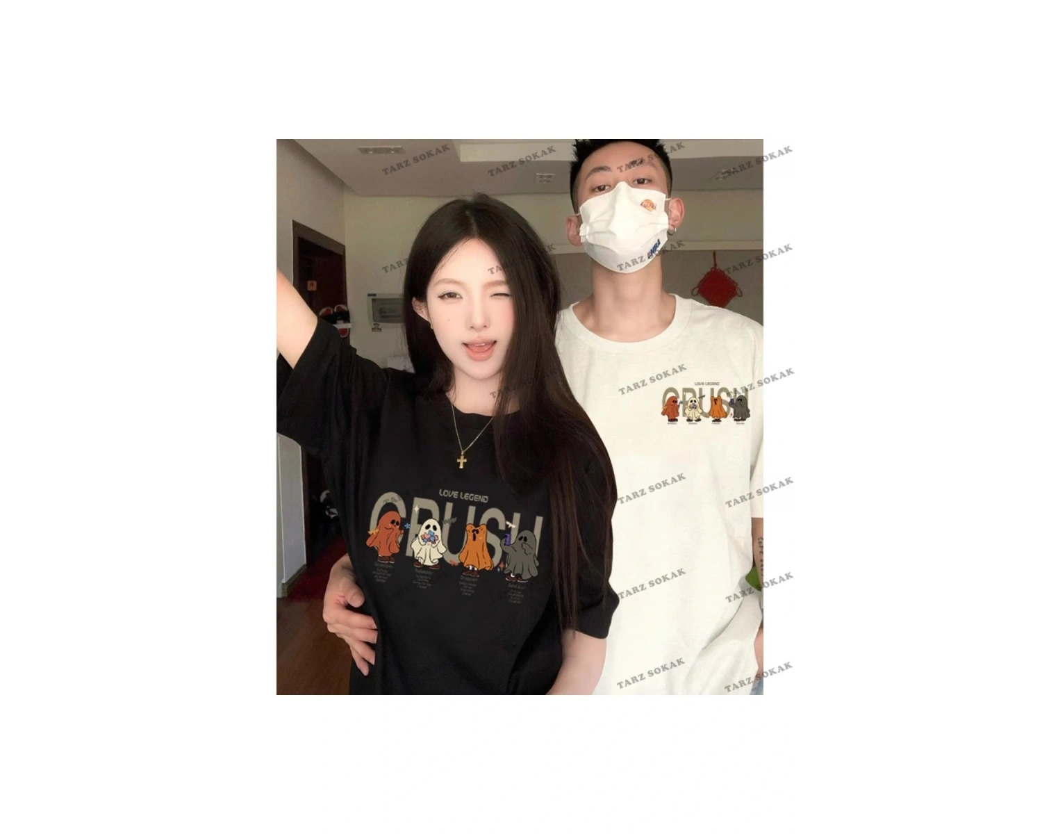 2 Adet Tir Harajuku Style Çift Sevgili Kombinleri Couple Clothing Yeni Sezon