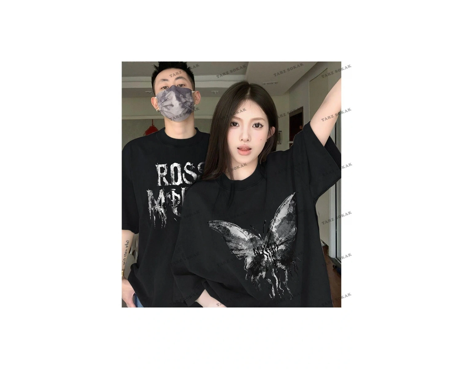 2 Adet Tir Harajuku Style Çift Sevgili Kombinleri Couple Clothing Yeni Sezon