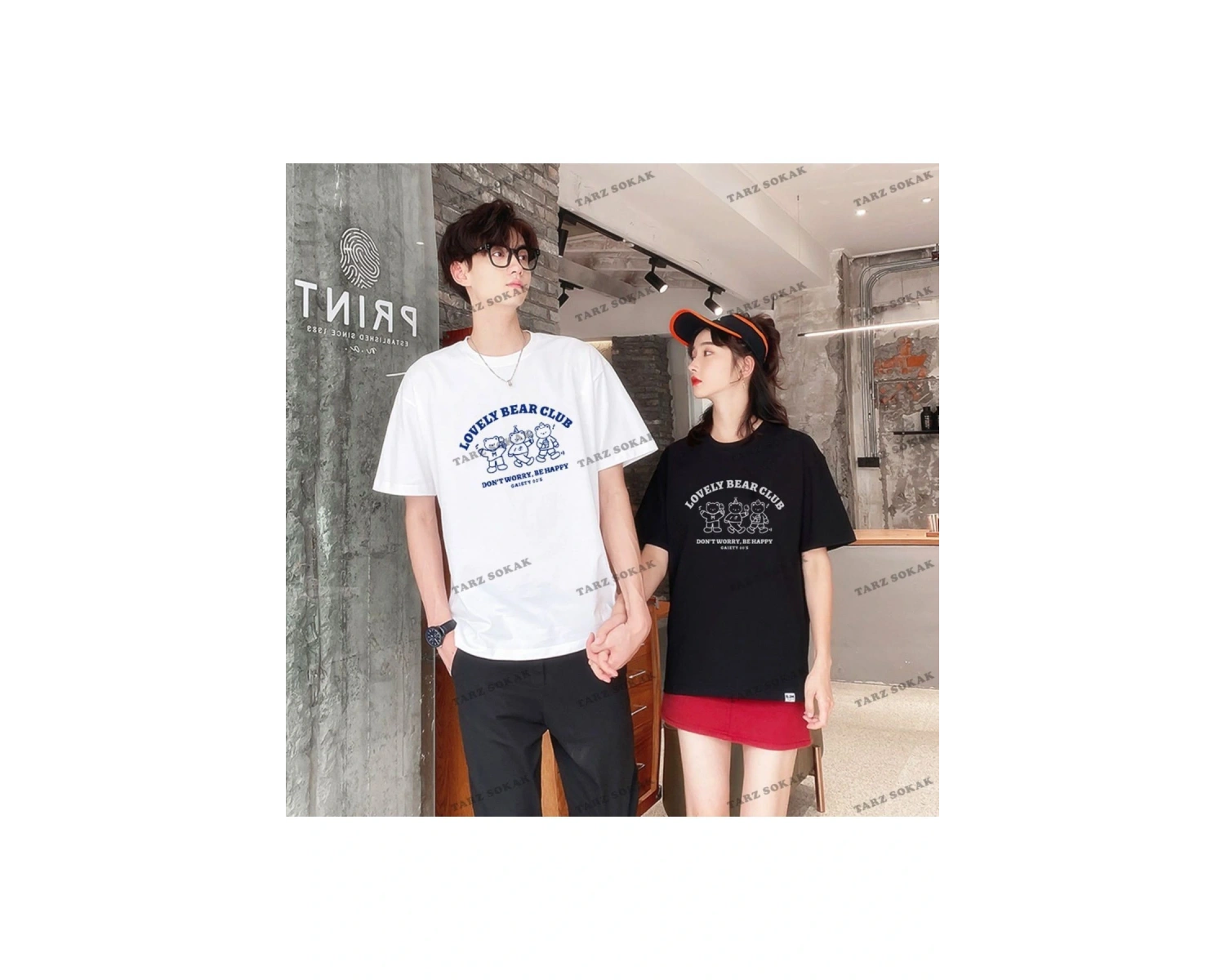 2 Adet Tir Harajuku Style Çift Sevgili Kombinleri Couple Clothing Yeni Sezon