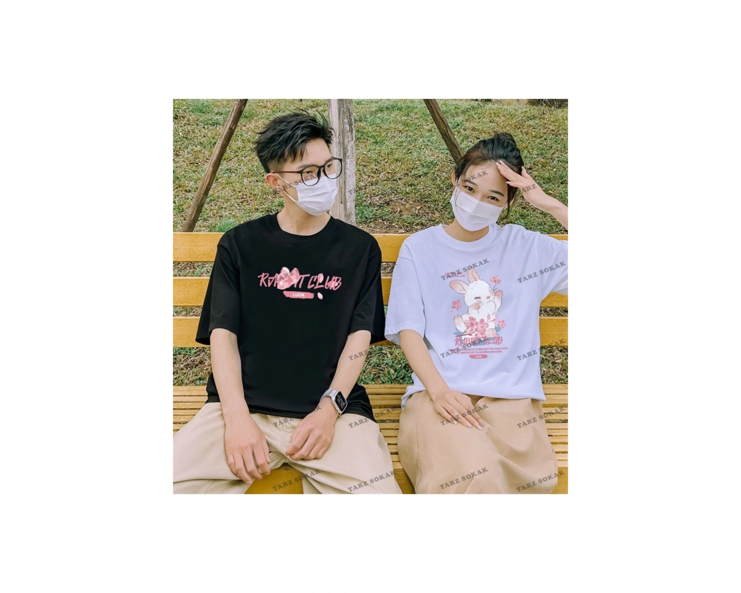 2 Adet Tir Harajuku Style Çift Sevgili Kombinleri Couple Clothing Yeni Sezon