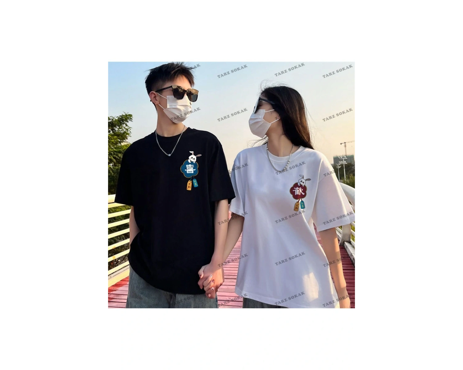 2 Adet Tir Harajuku Style Çift Sevgili Kombinleri Couple Clothing Yeni Sezon