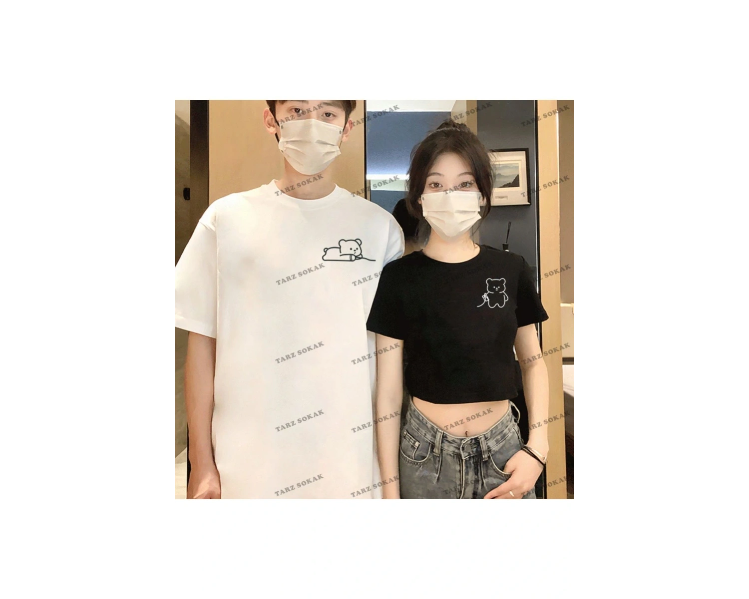 2 Adet Tir Harajuku Style Çift Sevgili Kombinleri Couple Clothing Yeni Sezon