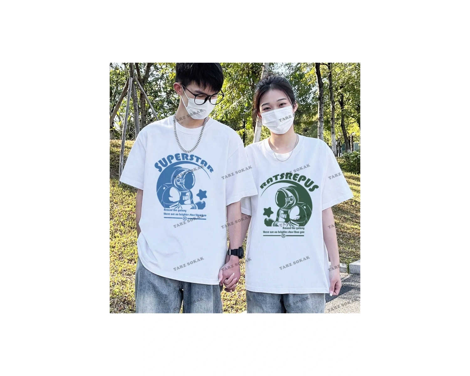 2 Adet Tir Harajuku Style Çift Sevgili Kombinleri Couple Clothing Yeni Sezon