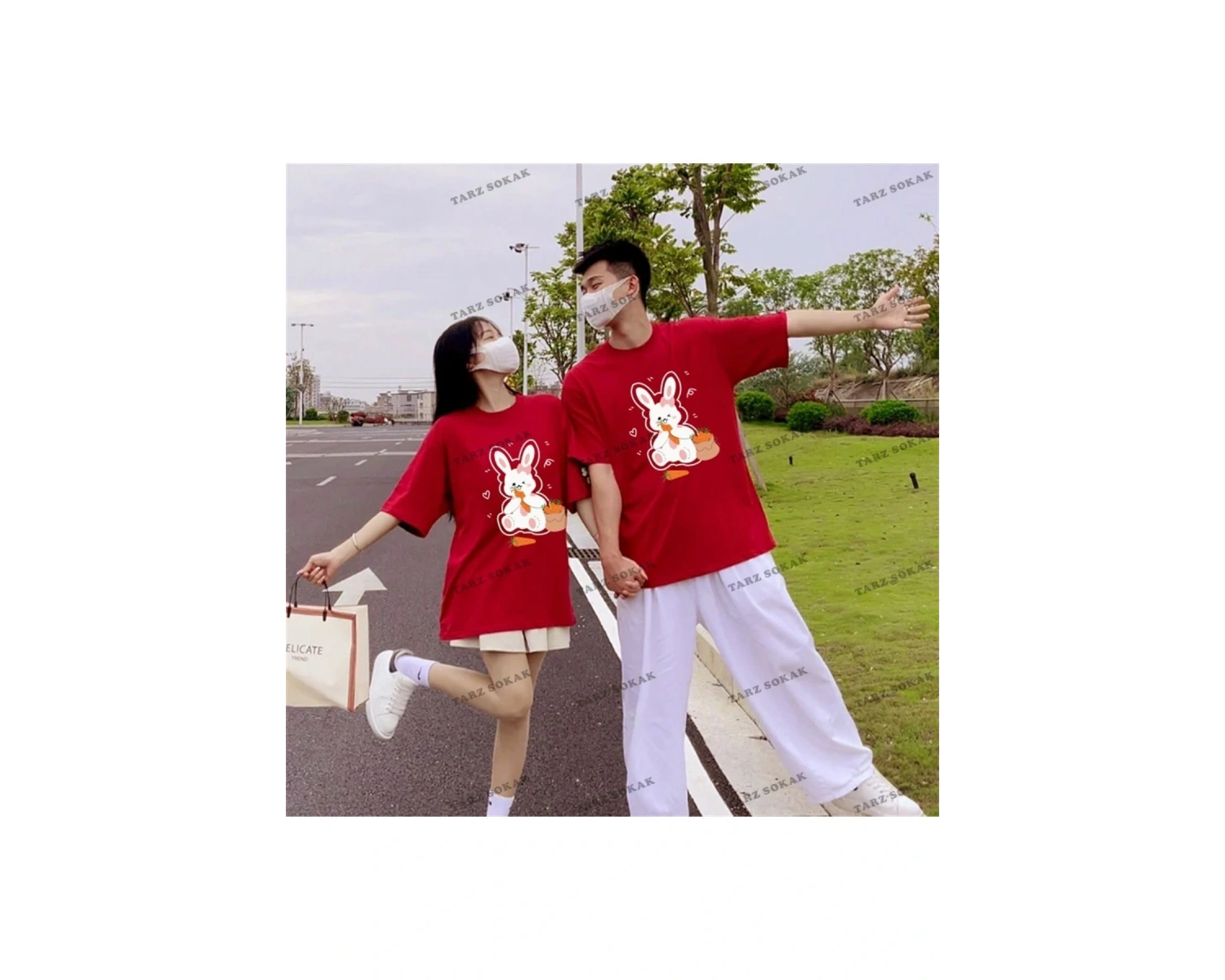 2 Adet Tir Harajuku Style Çift Sevgili Kombinleri Couple Clothing Yeni Sezon