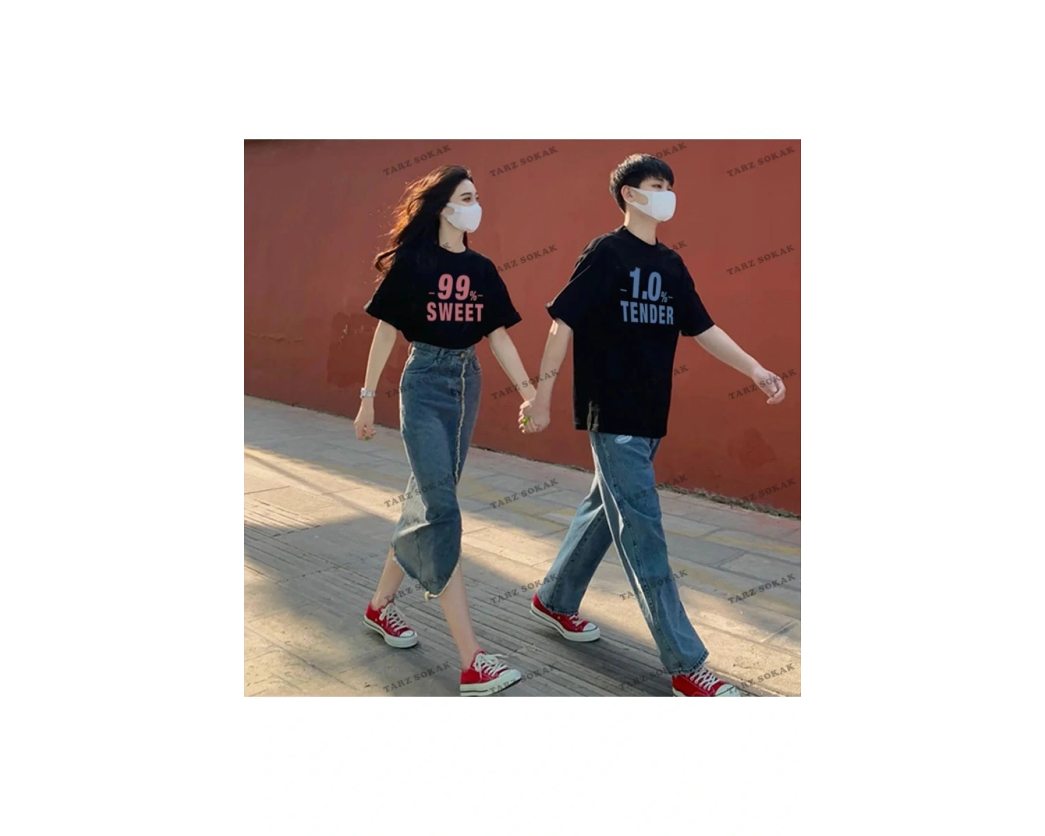 2 Adet Tir Harajuku Style Çift Sevgili Kombinleri Couple Clothing Yeni Sezon