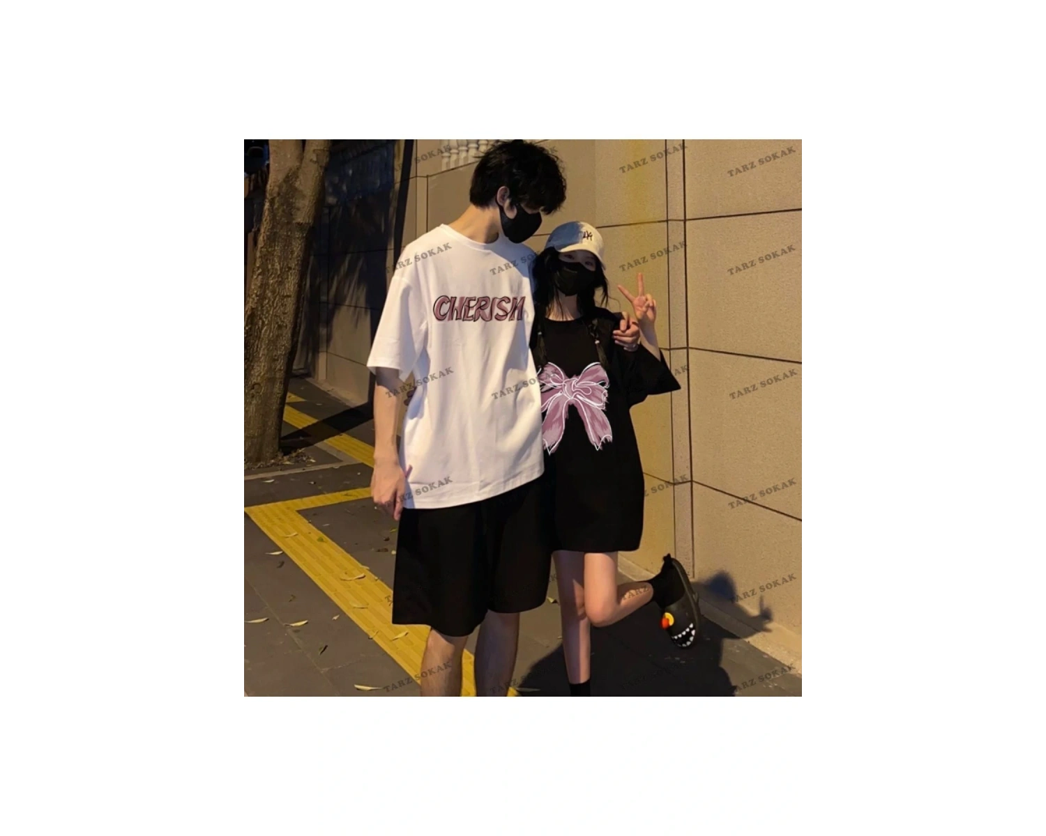2 Adet Tir Harajuku Style Çift Sevgili Kombinleri Couple Clothing Yeni Sezon
