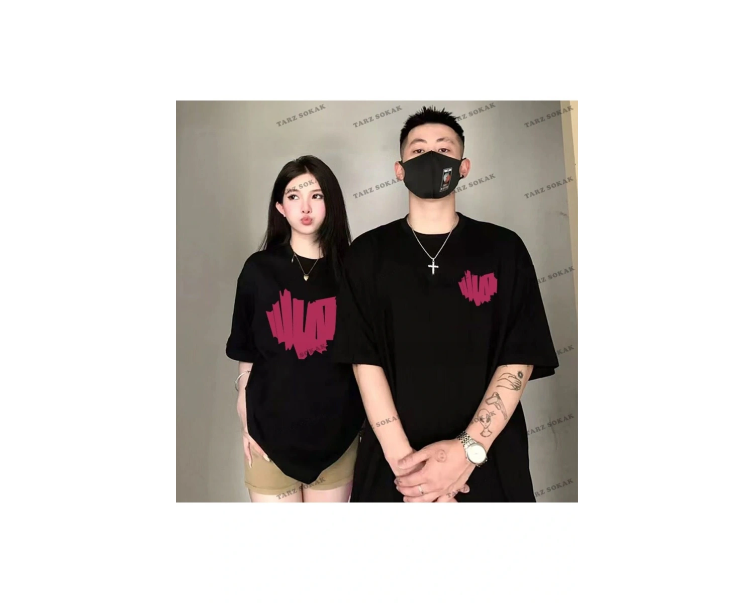 2 Adet Tir Harajuku Style Çift Sevgili Kombinleri Couple Clothing Yeni Sezon
