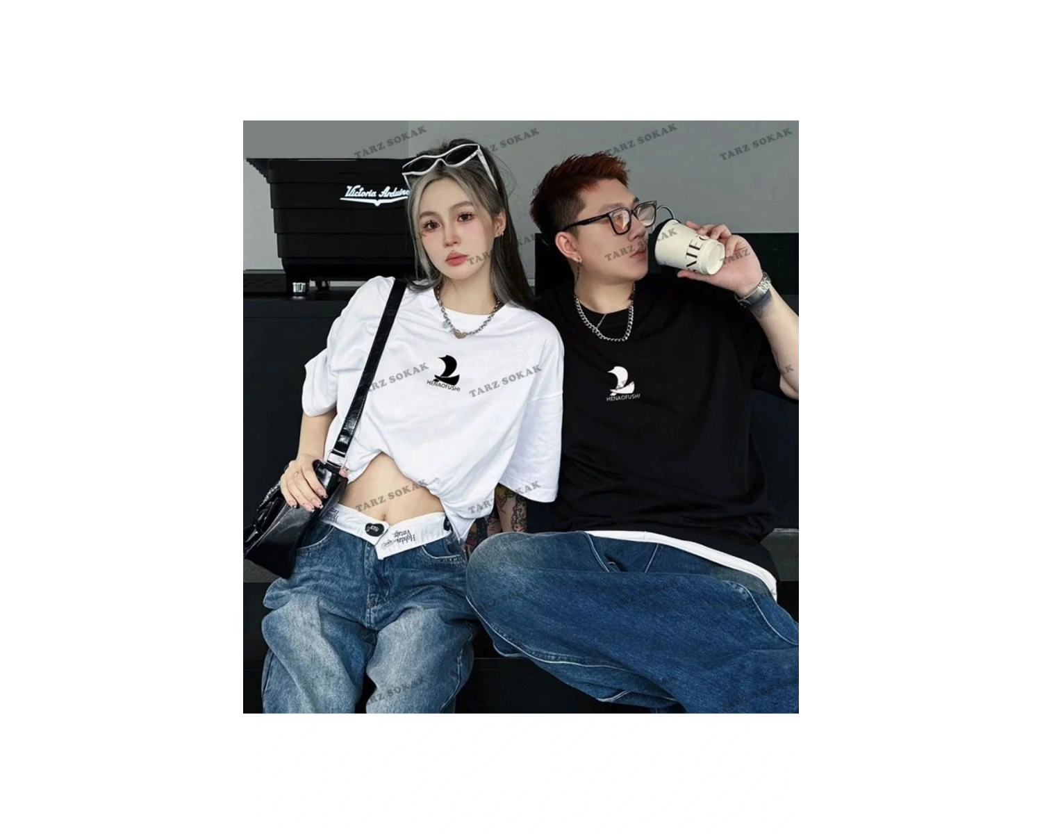 2 Adet Tir Harajuku Style Çift Sevgili Kombinleri Couple Clothing Yeni Sezon