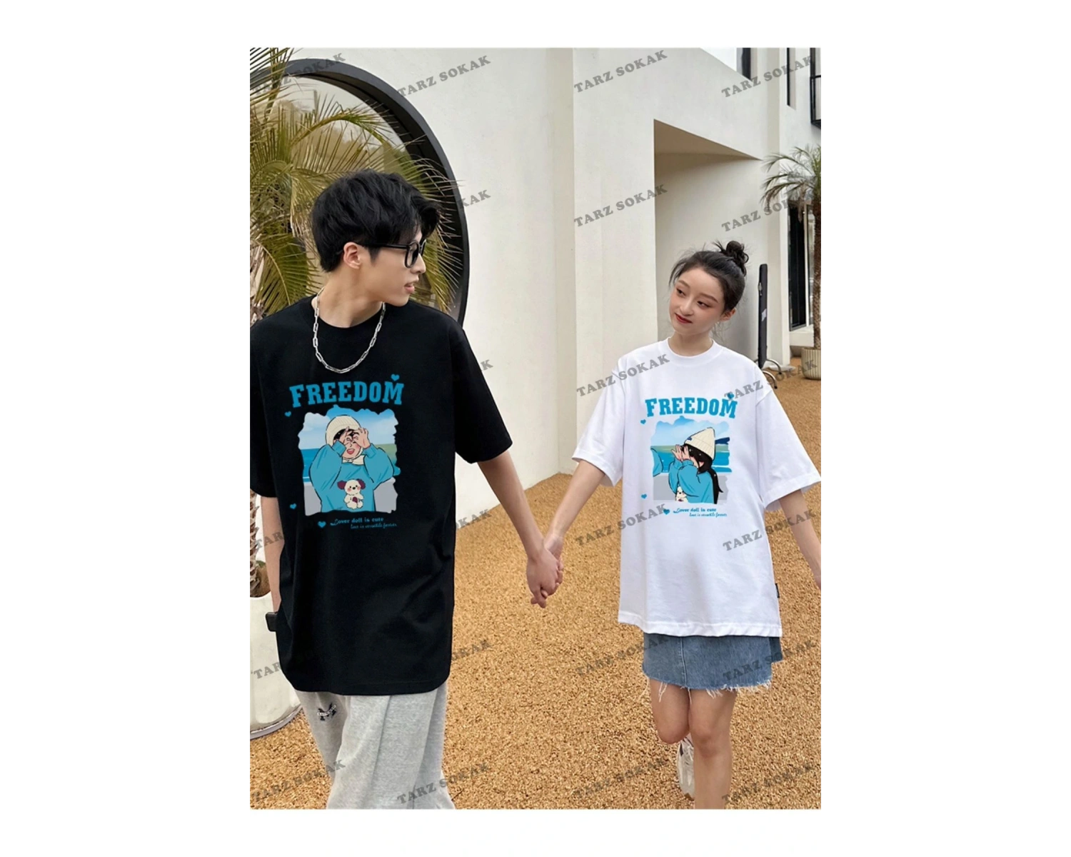 2 Adet Tir Harajuku Style Çift Sevgili Kombinleri Couple Clothing Yeni Sezon