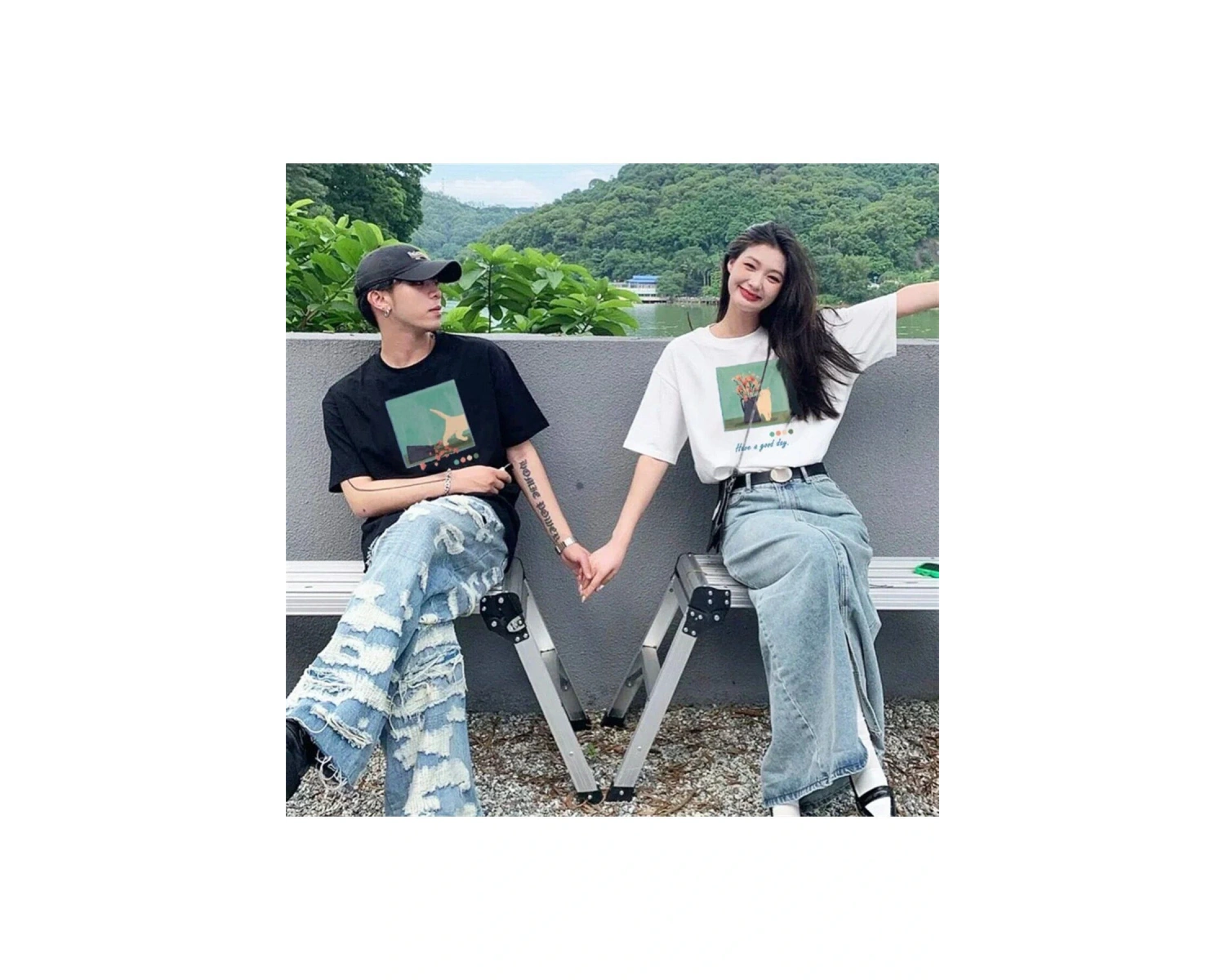 2 Adet Tir Harajuku Style Çift Sevgili Kombinleri Couple Clothing Yeni Sezon