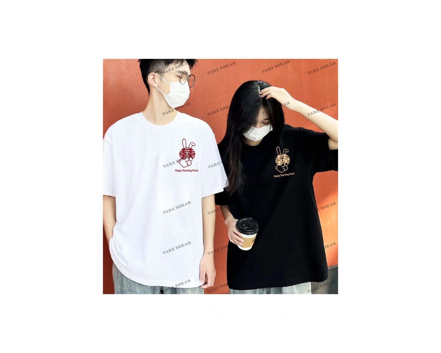 2 Adet Tir Harajuku Style Çift Sevgili Kombinleri Couple Clothing Yeni Sezon