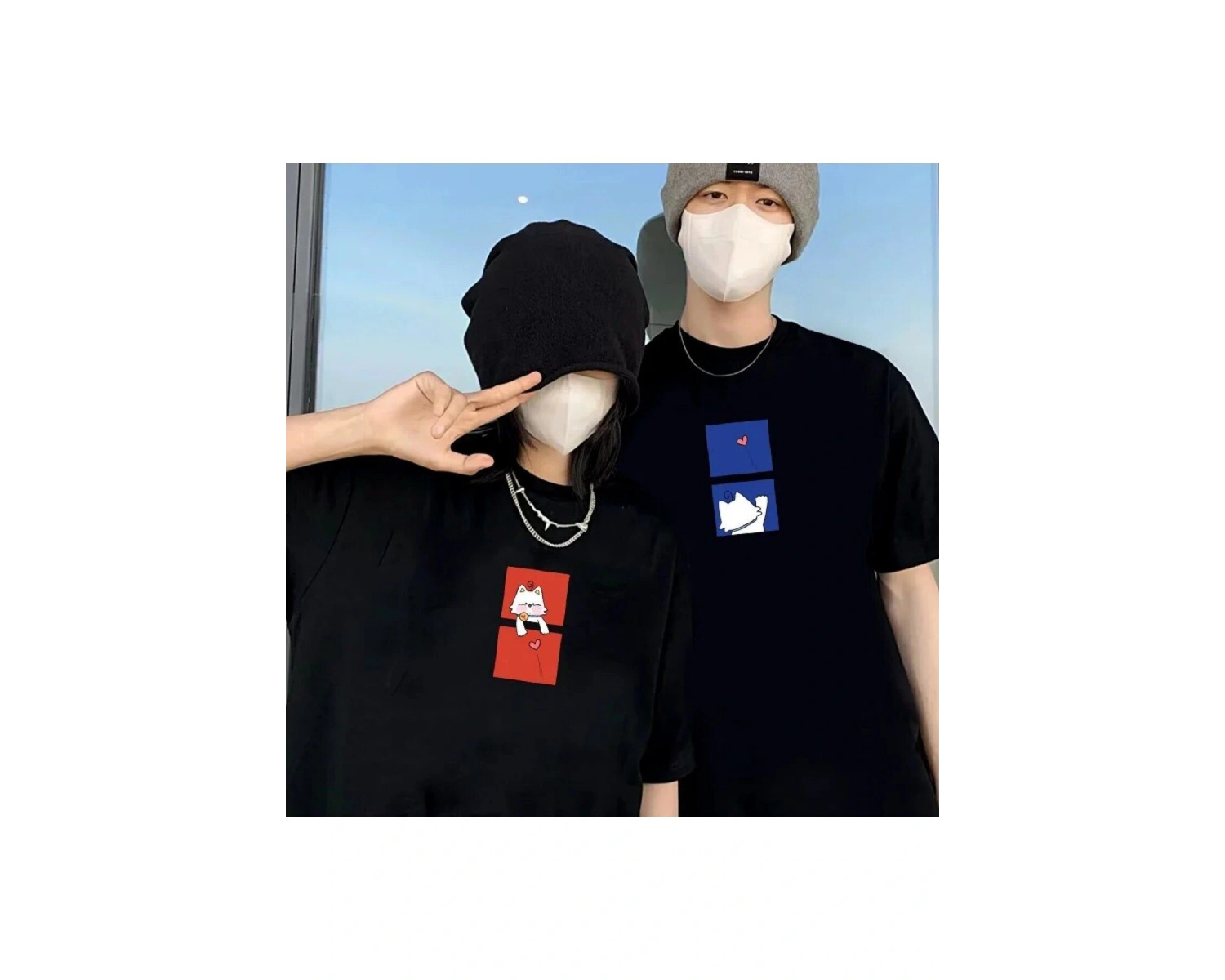 2 Adet Tir Harajuku Style Çift Sevgili Kombinleri Couple Clothing Yeni Sezon