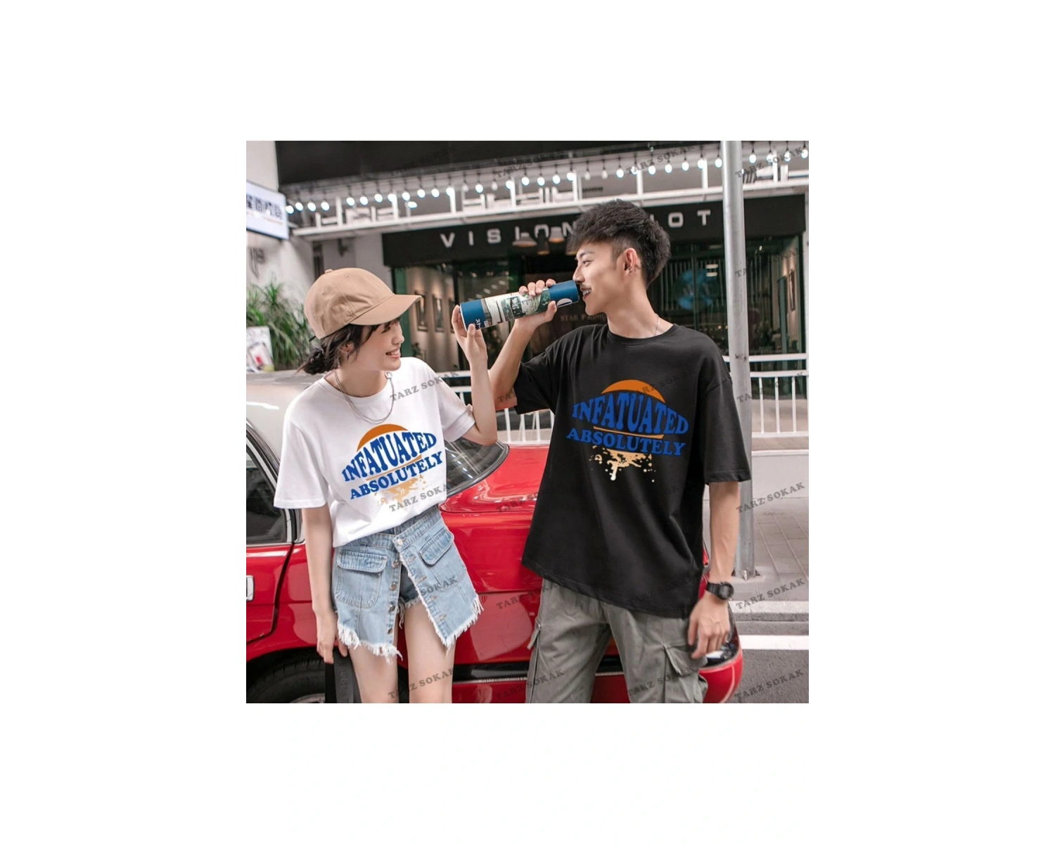 2 Adet Tir Harajuku Style Çift Sevgili Kombinleri Couple Clothing Yeni Sezon