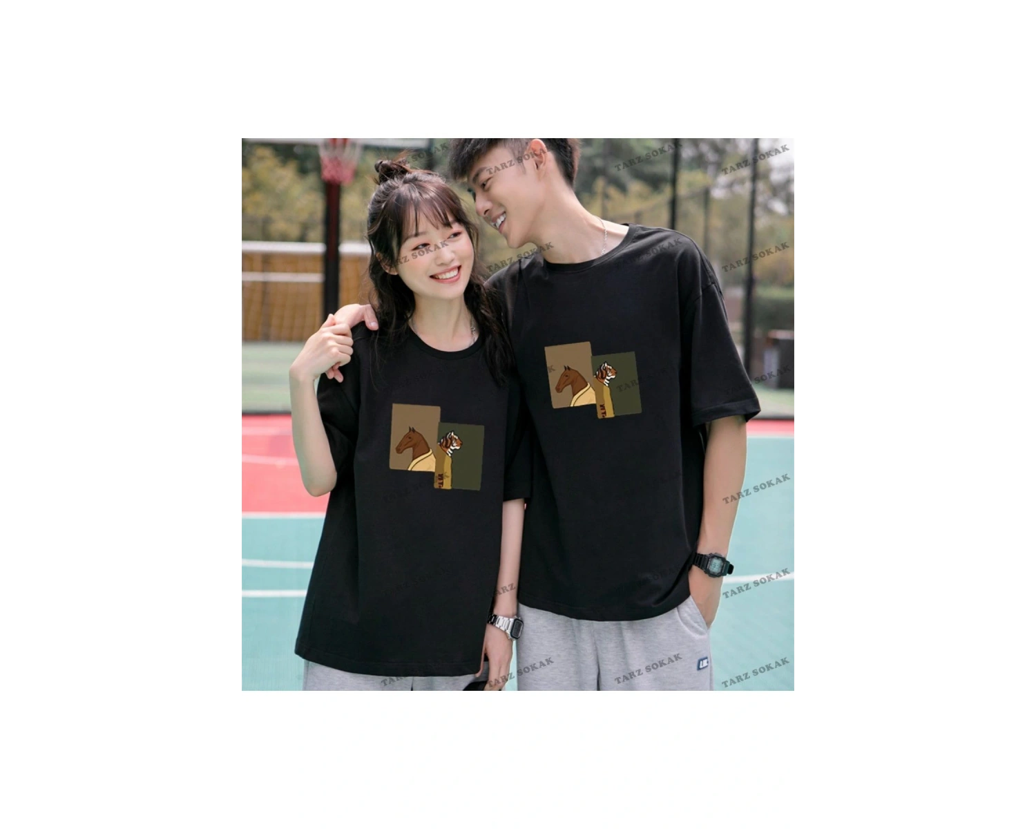 2 Adet Tir Harajuku Style Çift Sevgili Kombinleri Couple Clothing Yeni Sezon