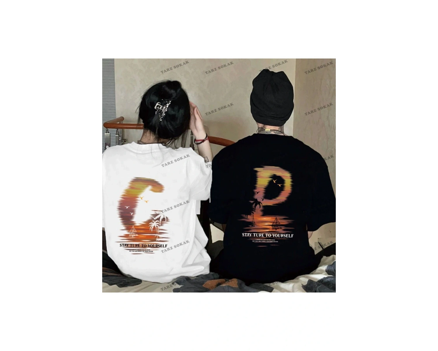 2 Adet Tir Harajuku Style Çift Sevgili Kombinleri Couple Clothing Yeni Sezon