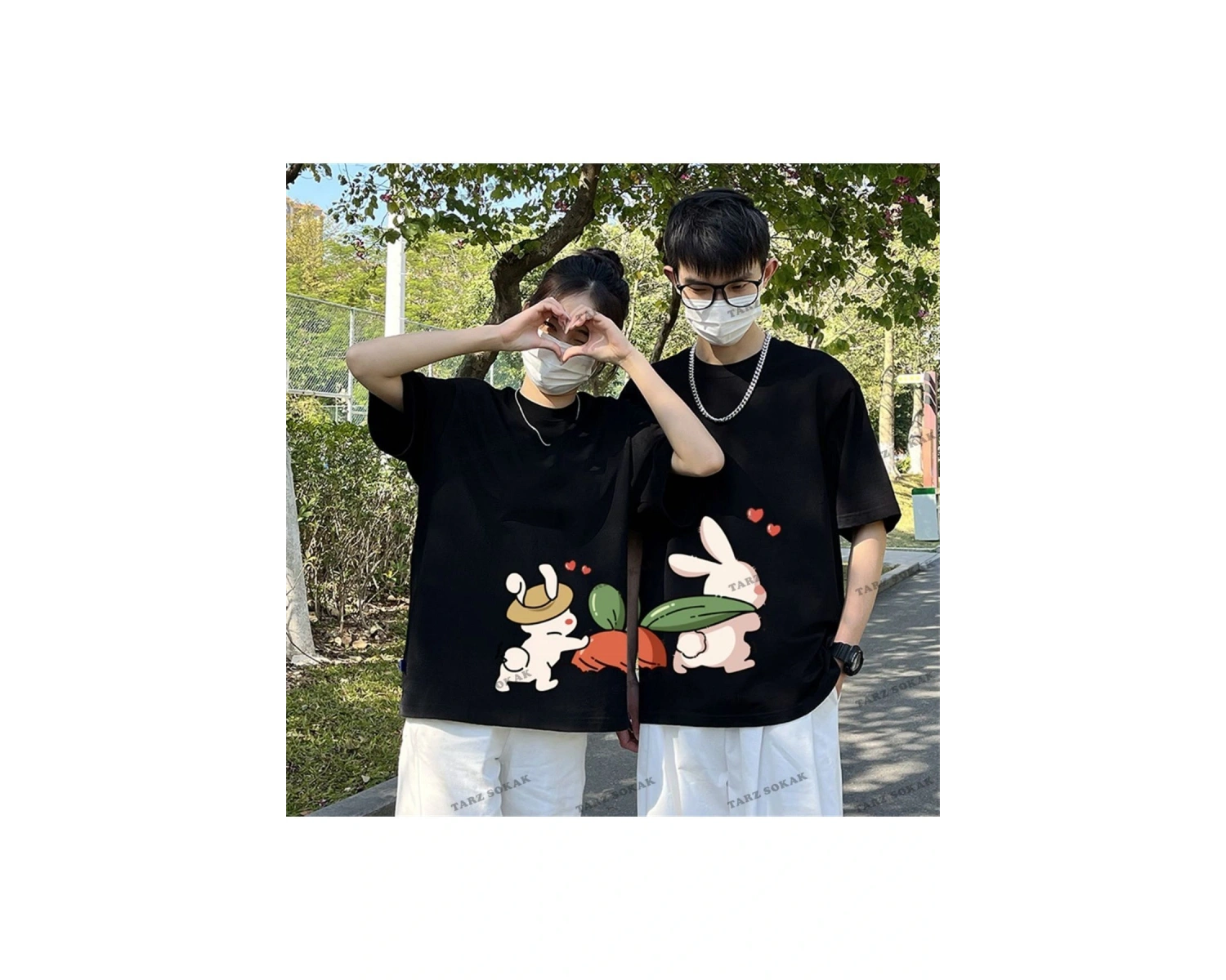 2 Adet Tir Harajuku Style Çift Sevgili Kombinleri Couple Clothing Yeni Sezon