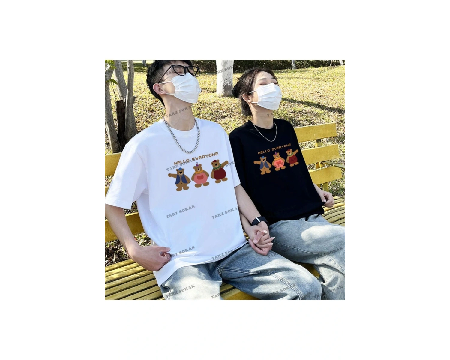 2 Adet Tir Harajuku Style Çift Sevgili Kombinleri Couple Clothing Yeni Sezon