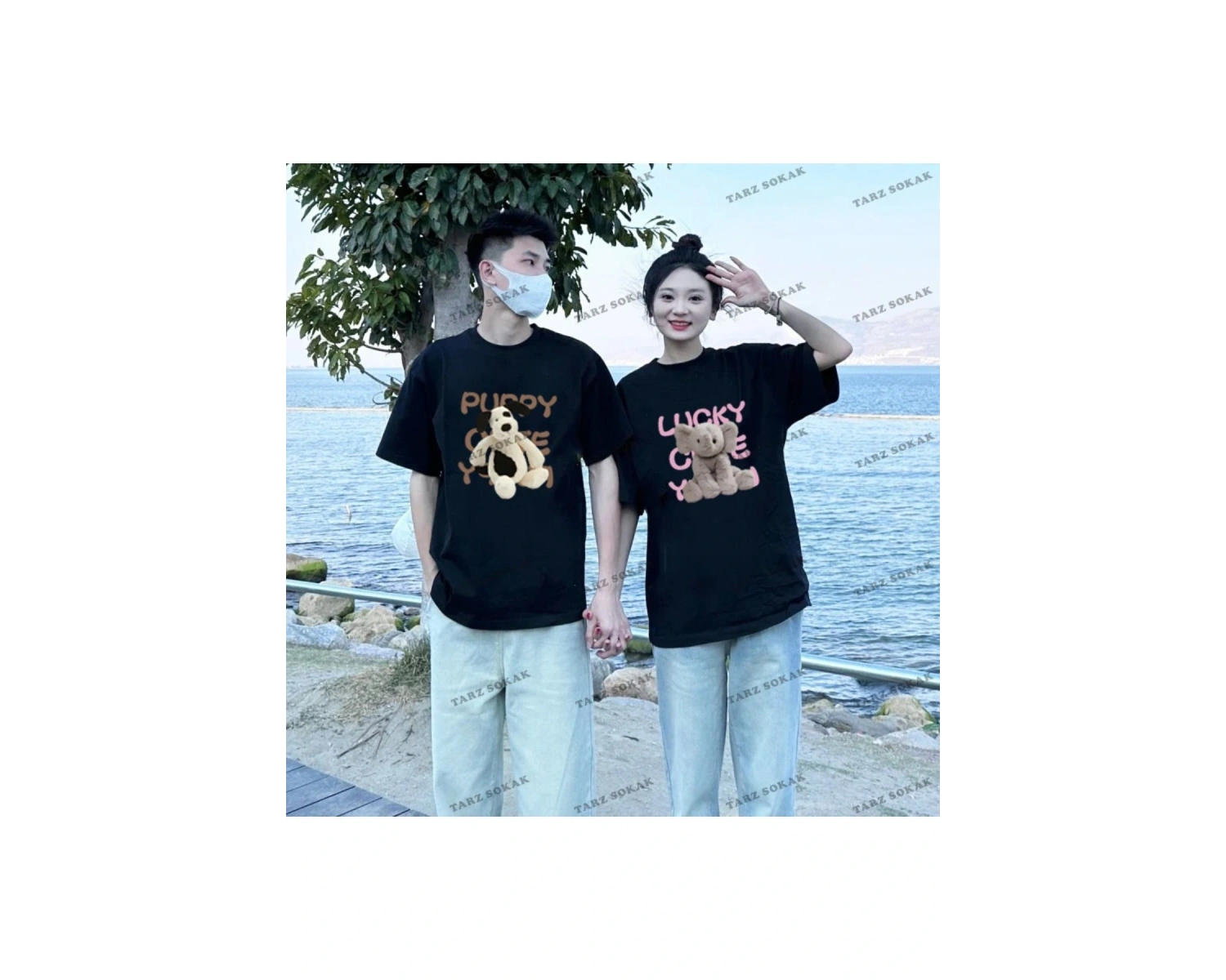 2 Adet Tir Harajuku Style Çift Sevgili Kombinleri Couple Clothing Yeni Sezon