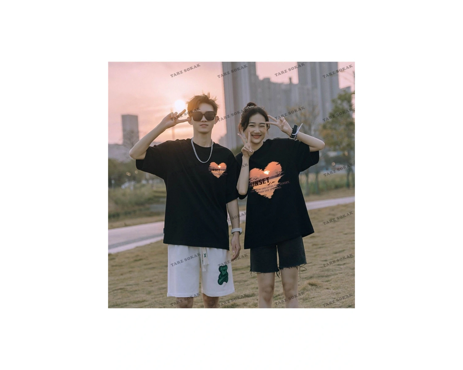 2 Adet Tir Harajuku Style Çift Sevgili Kombinleri Couple Clothing Yeni Sezon