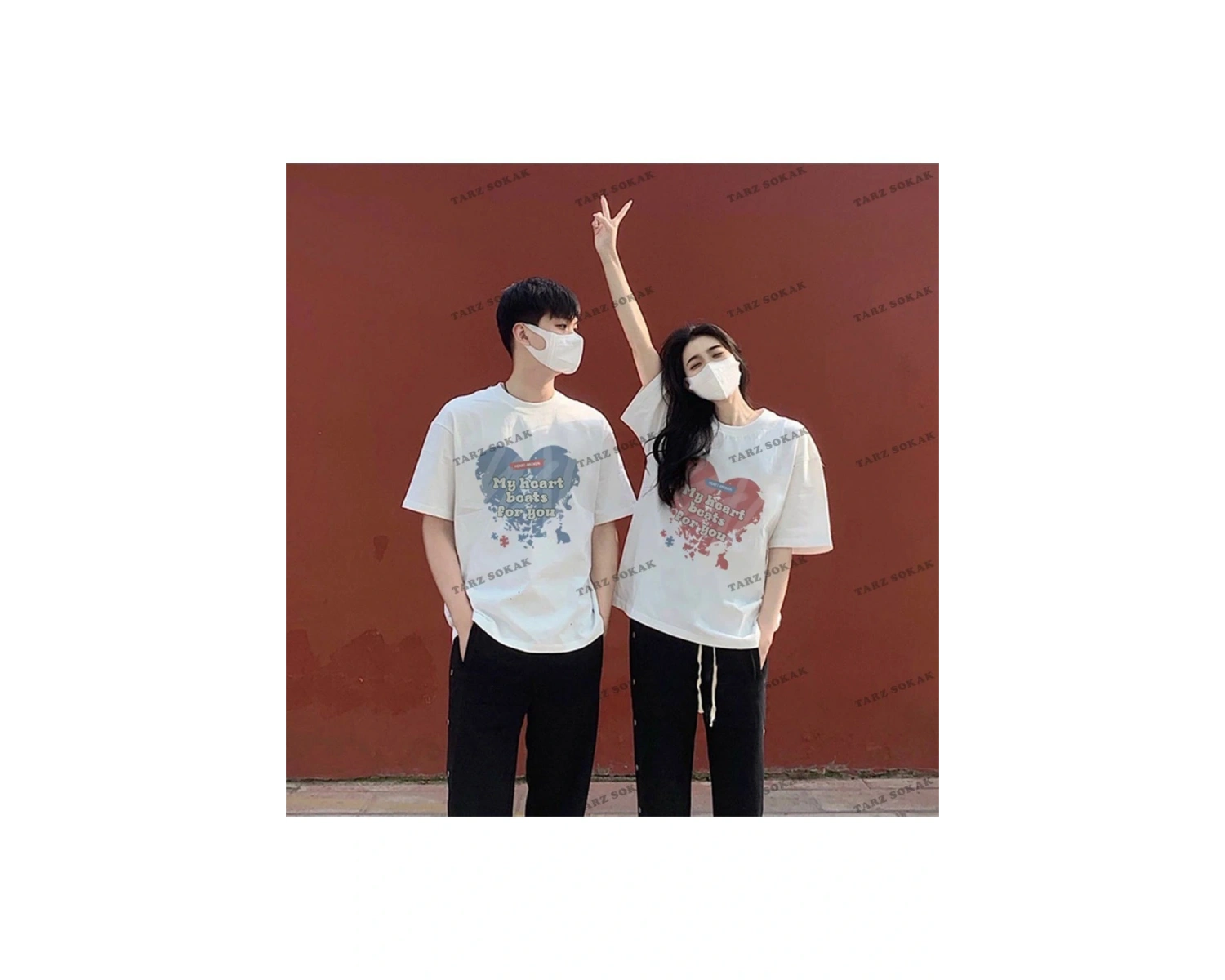 2 Adet Tir Harajuku Style Çift Sevgili Kombinleri Couple Clothing Yeni Sezon