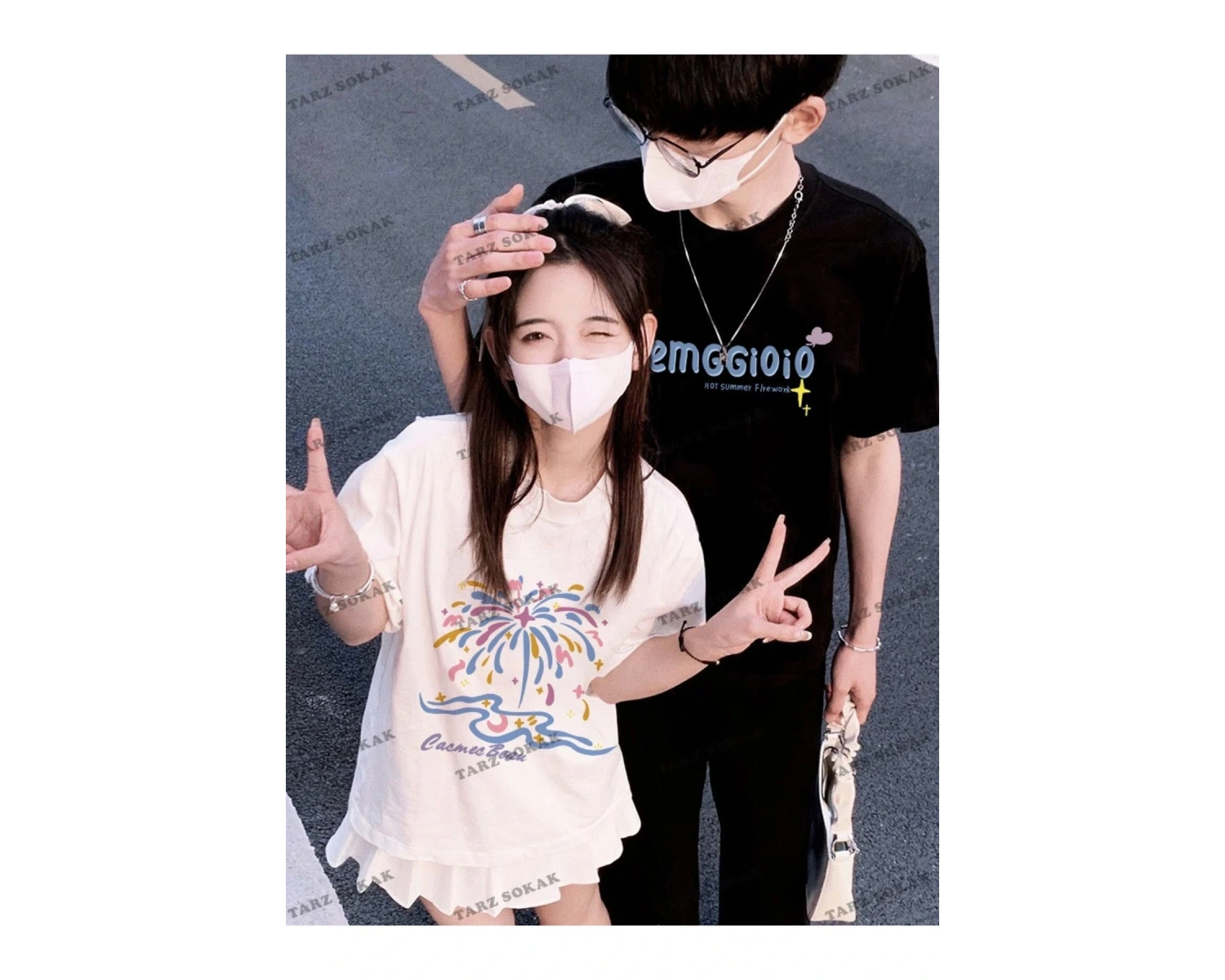 2 Adet Tir Harajuku Style Çift Sevgili Kombinleri Couple Clothing Yeni Sezon