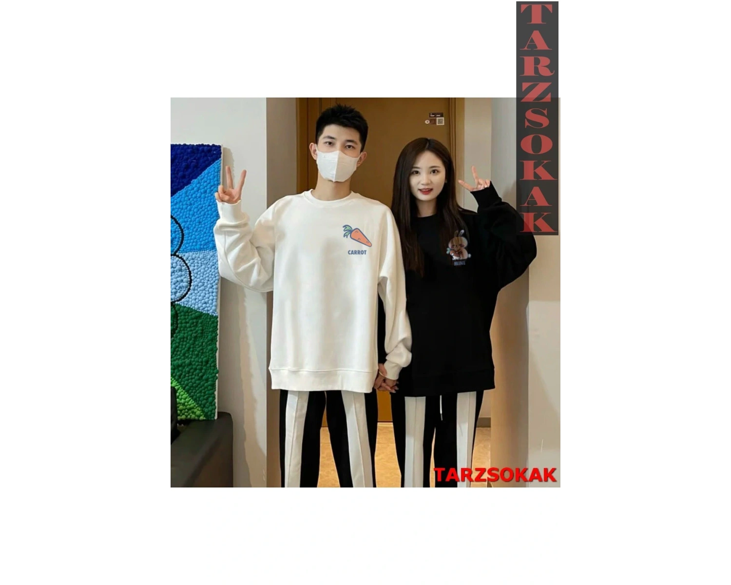 2 Li Harajuku Style Çift Sevgili Kombinleri Couple Clothing Yeni Sezon 2 Adet