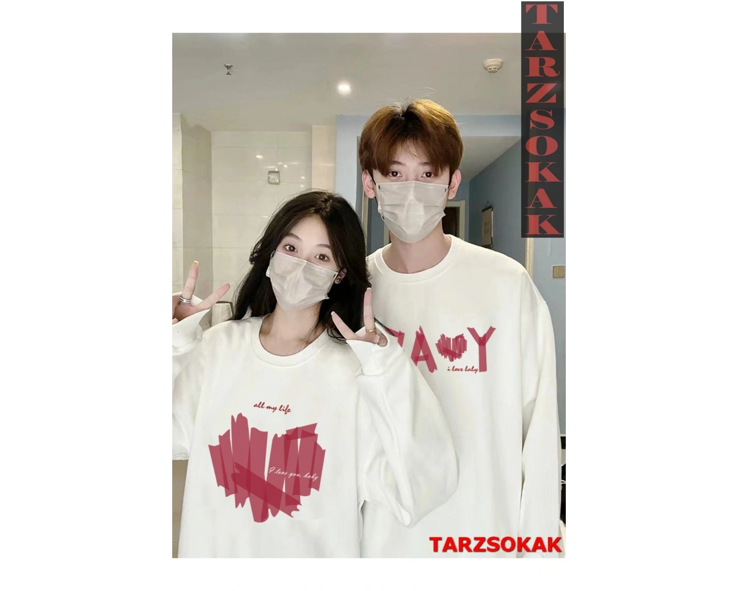 2 Li Harajuku Style Çift Sevgili Kombinleri Couple Clothing Yeni Sezon 2 Adet