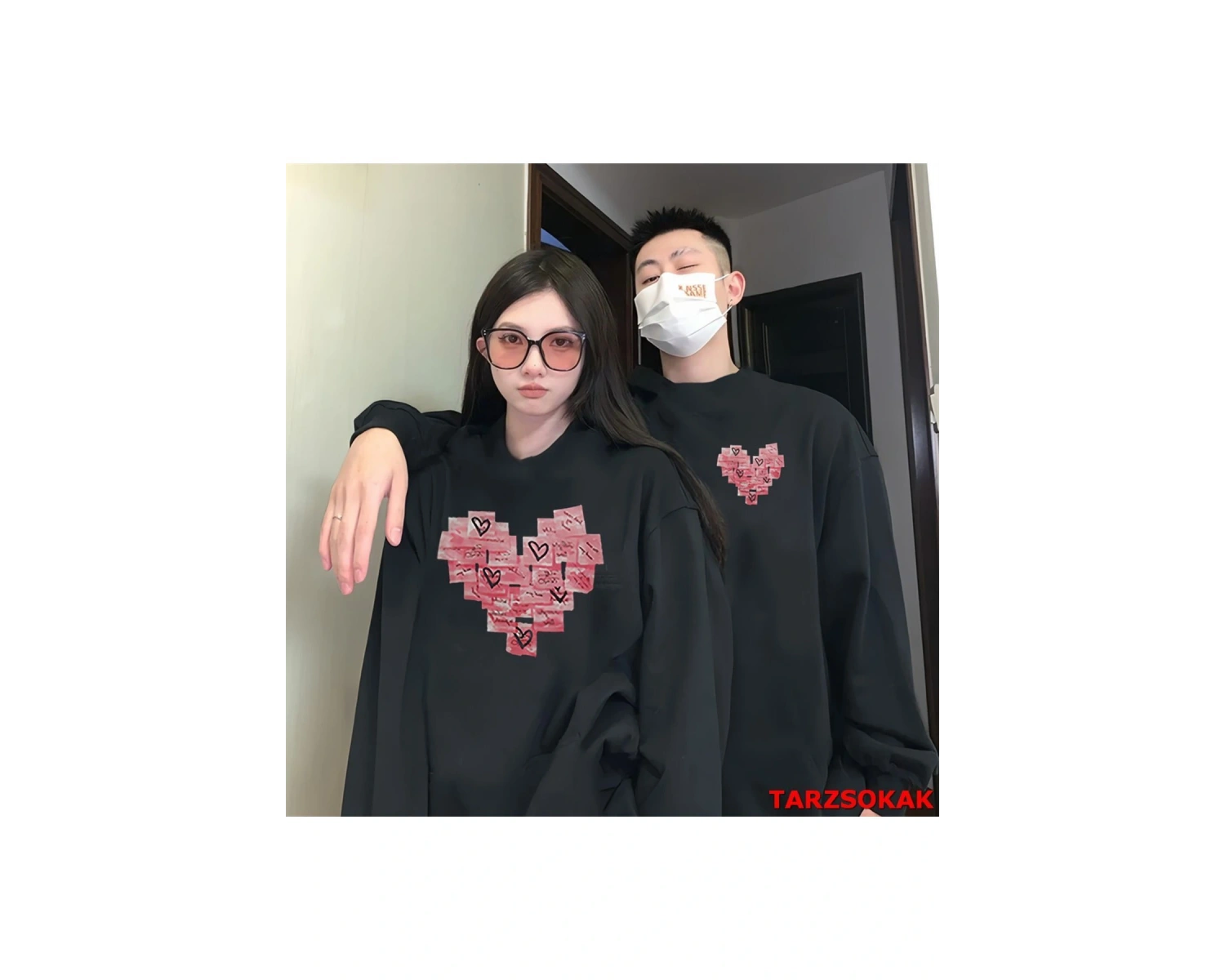 2 Li Harajuku Style Çift Sevgili Kombinleri Couple Clothing Yeni Sezon 2 Adet