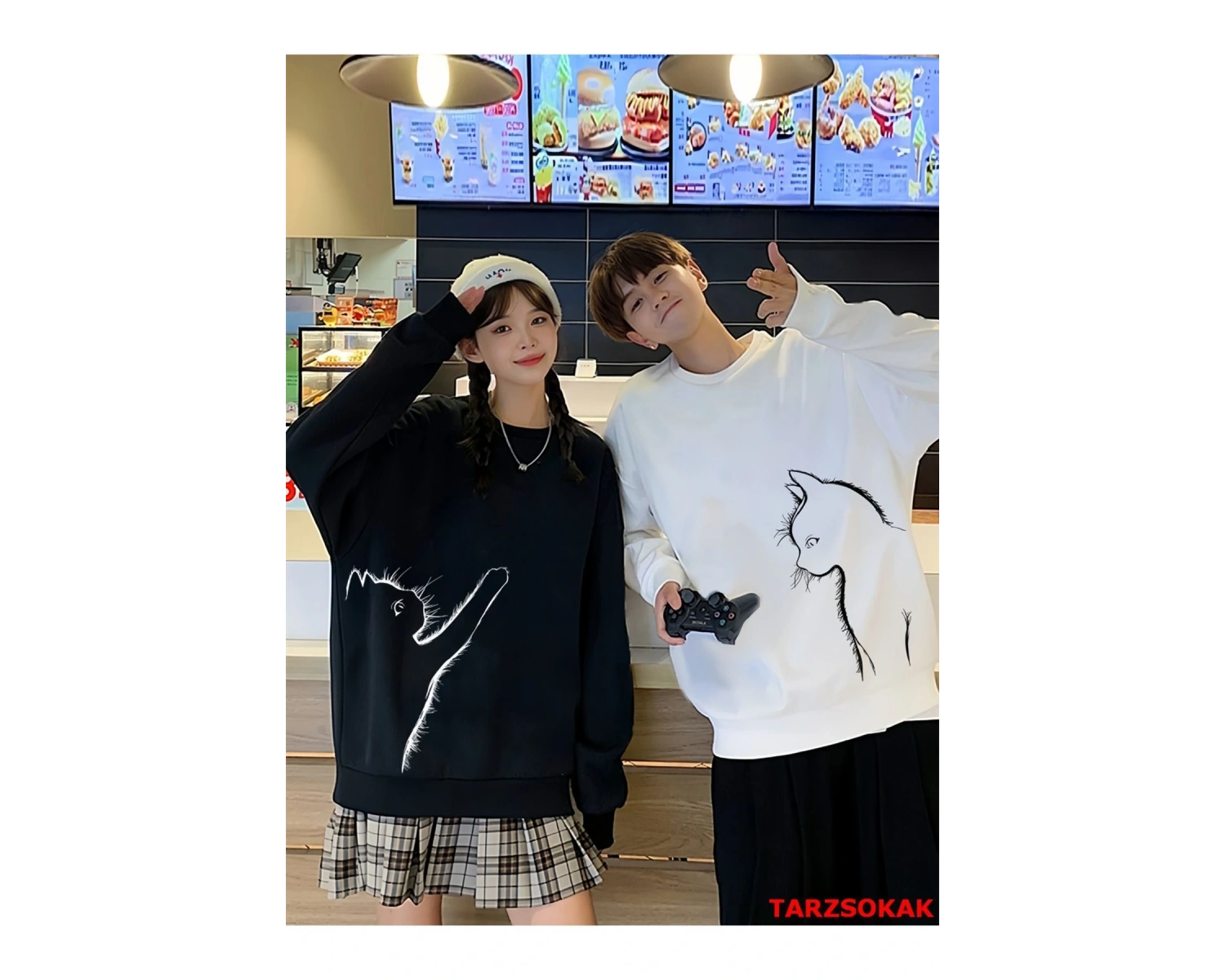 2 Li Harajuku Style Çift Sevgili Kombinleri Couple Clothing Yeni Sezon 2 Adet