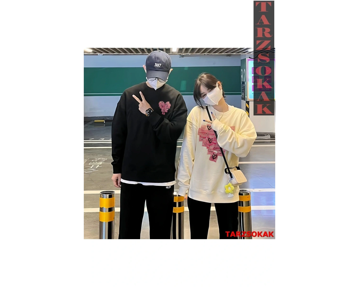 2 Li Harajuku Style Çift Sevgili Kombinleri Couple Clothing Yeni Sezon 2 Adet