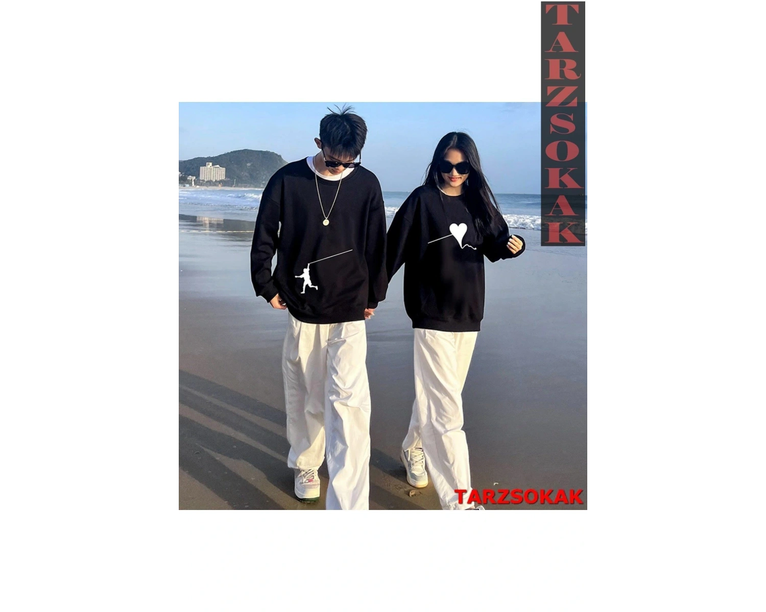 2 Li Harajuku Style Çift Sevgili Kombinleri Couple Clothing Yeni Sezon 2 Adet