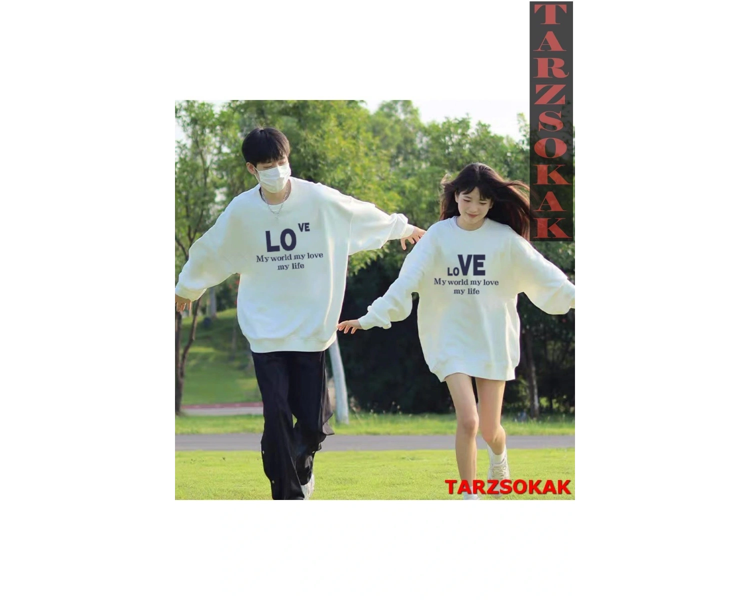 2 Li Harajuku Style Çift Sevgili Kombinleri Couple Clothing Yeni Sezon 2 Adet