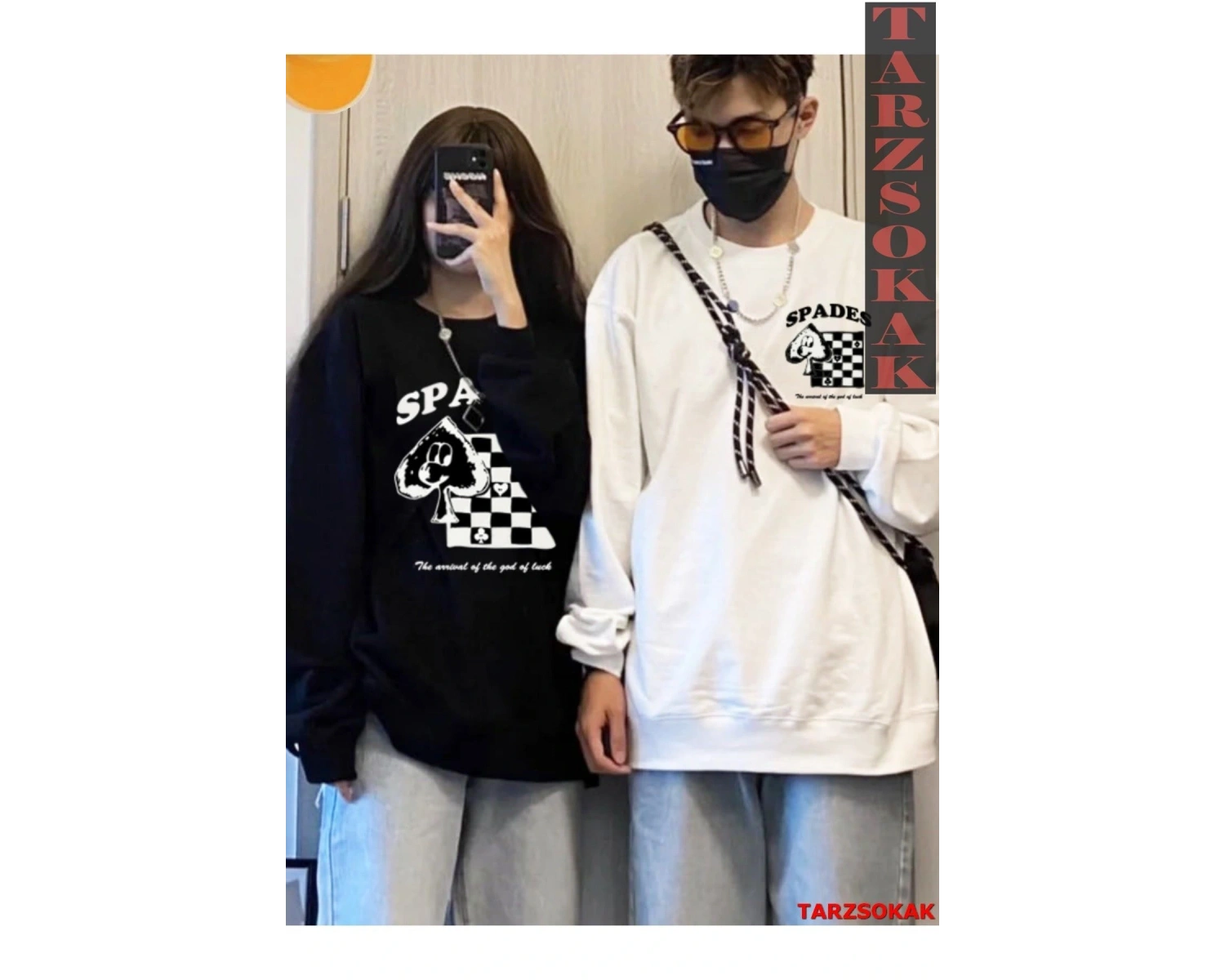 2 Li Harajuku Style Çift Sevgili Kombinleri Couple Clothing Yeni Sezon 2 Adet