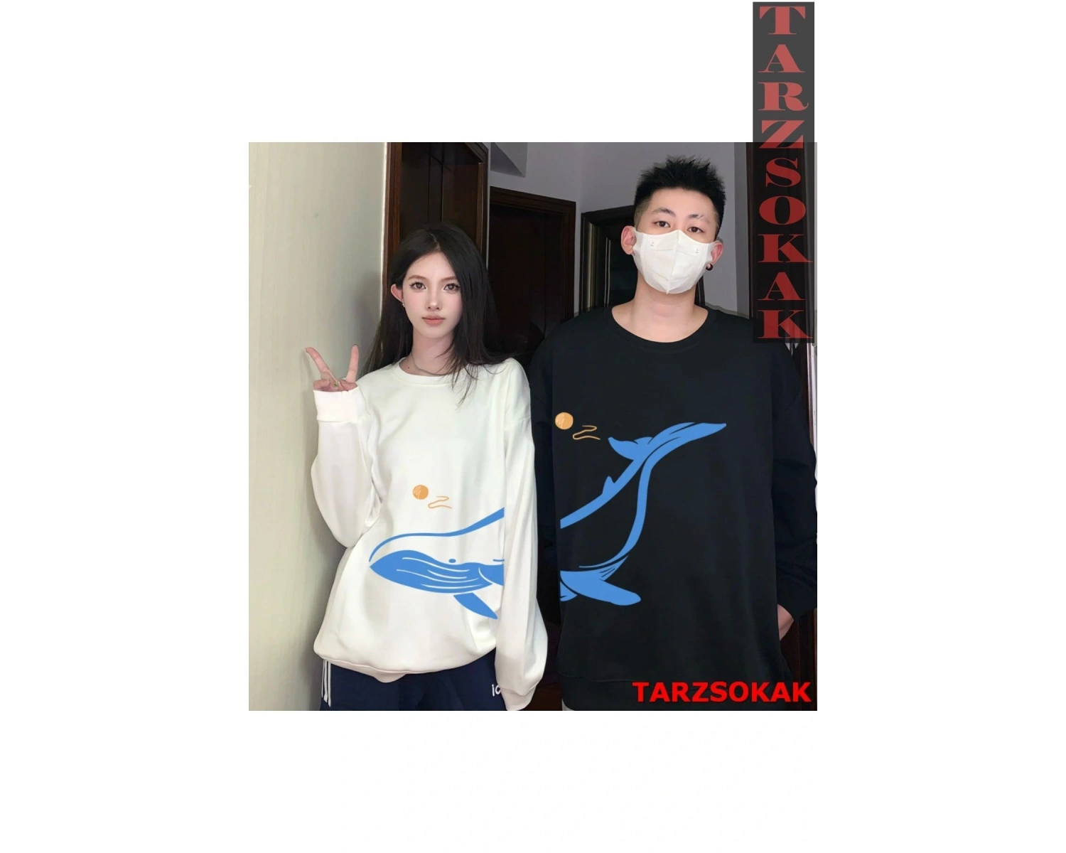 2 Li Harajuku Style Çift Sevgili Kombinleri Couple Clothing Yeni Sezon 2 Adet