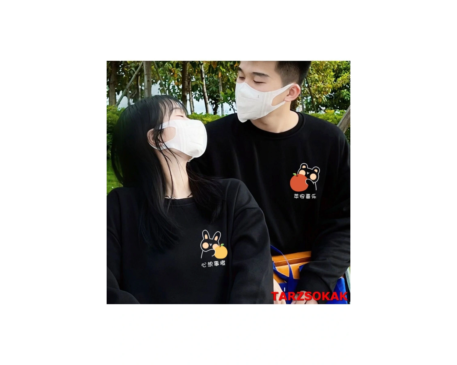 2 Li Harajuku Style Çift Sevgili Kombinleri Couple Clothing Yeni Sezon 2 Adet