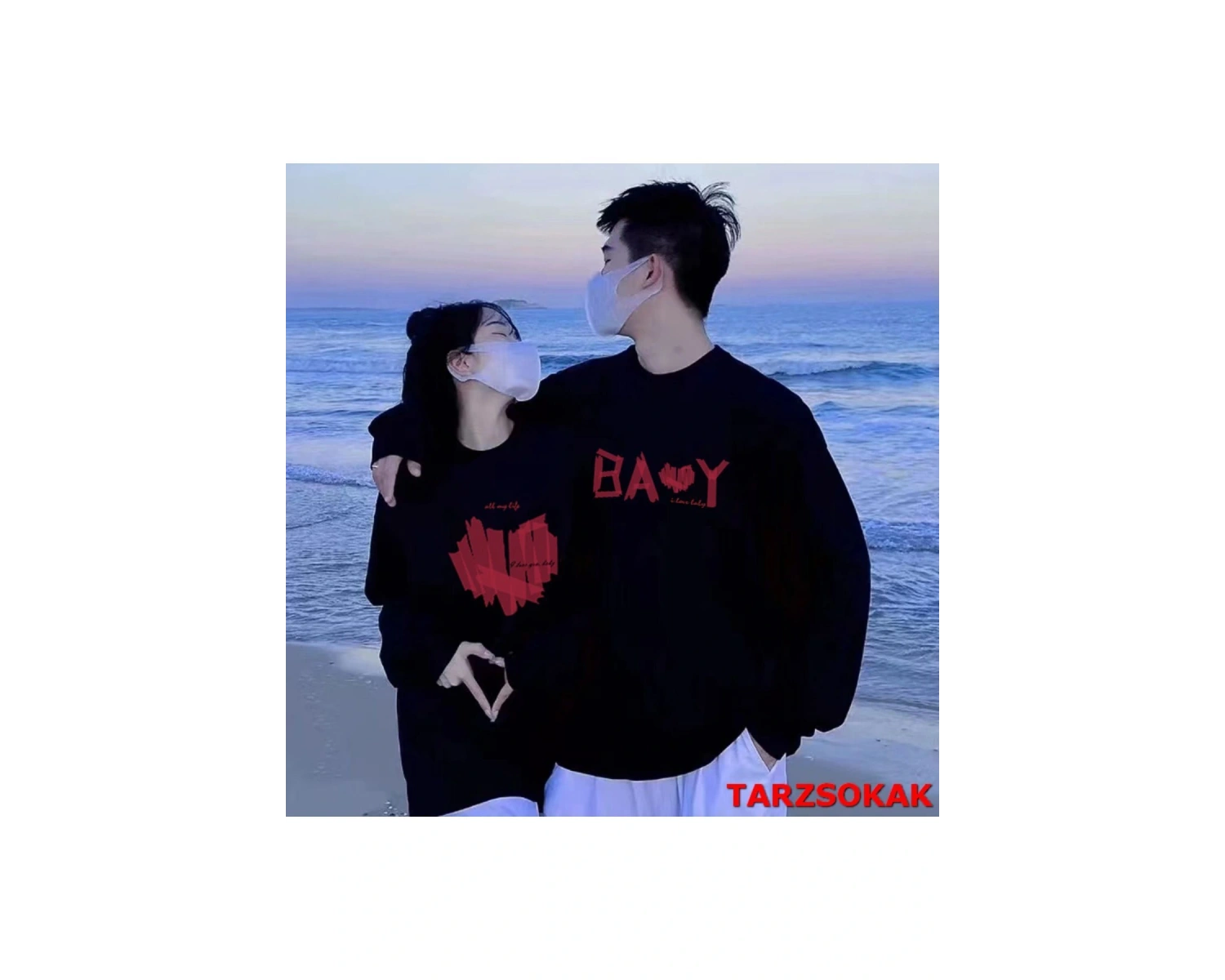 2 Li Harajuku Style Çift Sevgili Kombinleri Couple Clothing Yeni Sezon 2 Adet