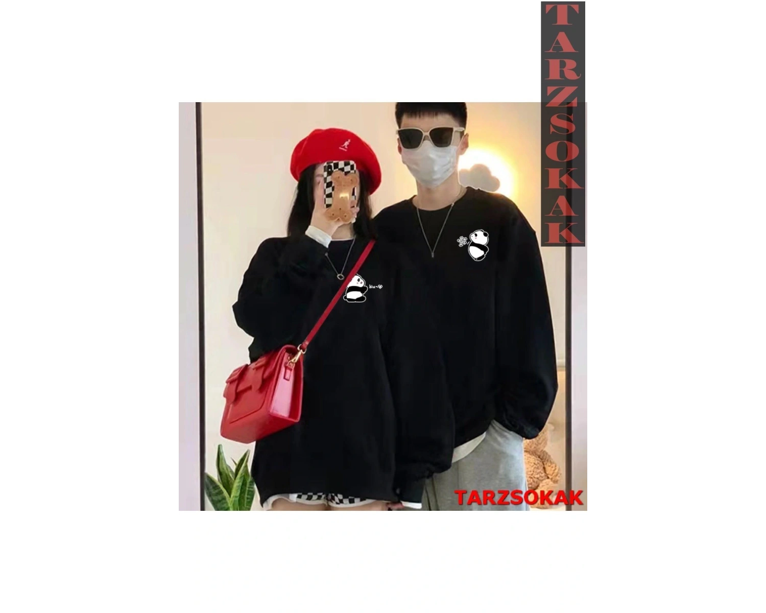 2 Li Harajuku Style Çift Sevgili Kombinleri Couple Clothing Yeni Sezon 2 Adet