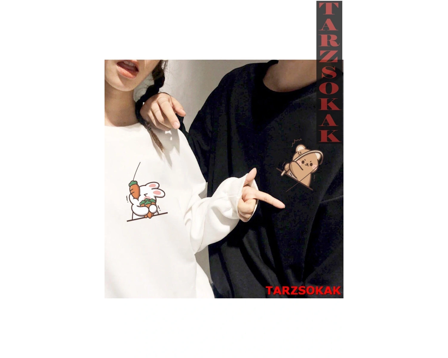 2 Li Harajuku Style Çift Sevgili Kombinleri Couple Clothing Yeni Sezon 2 Adet