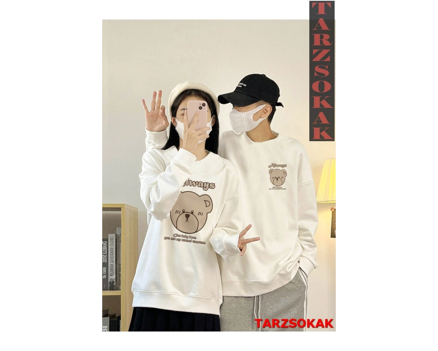 2 Li Harajuku Style Çift Sevgili Kombinleri Couple Clothing Yeni Sezon 2 Adet
