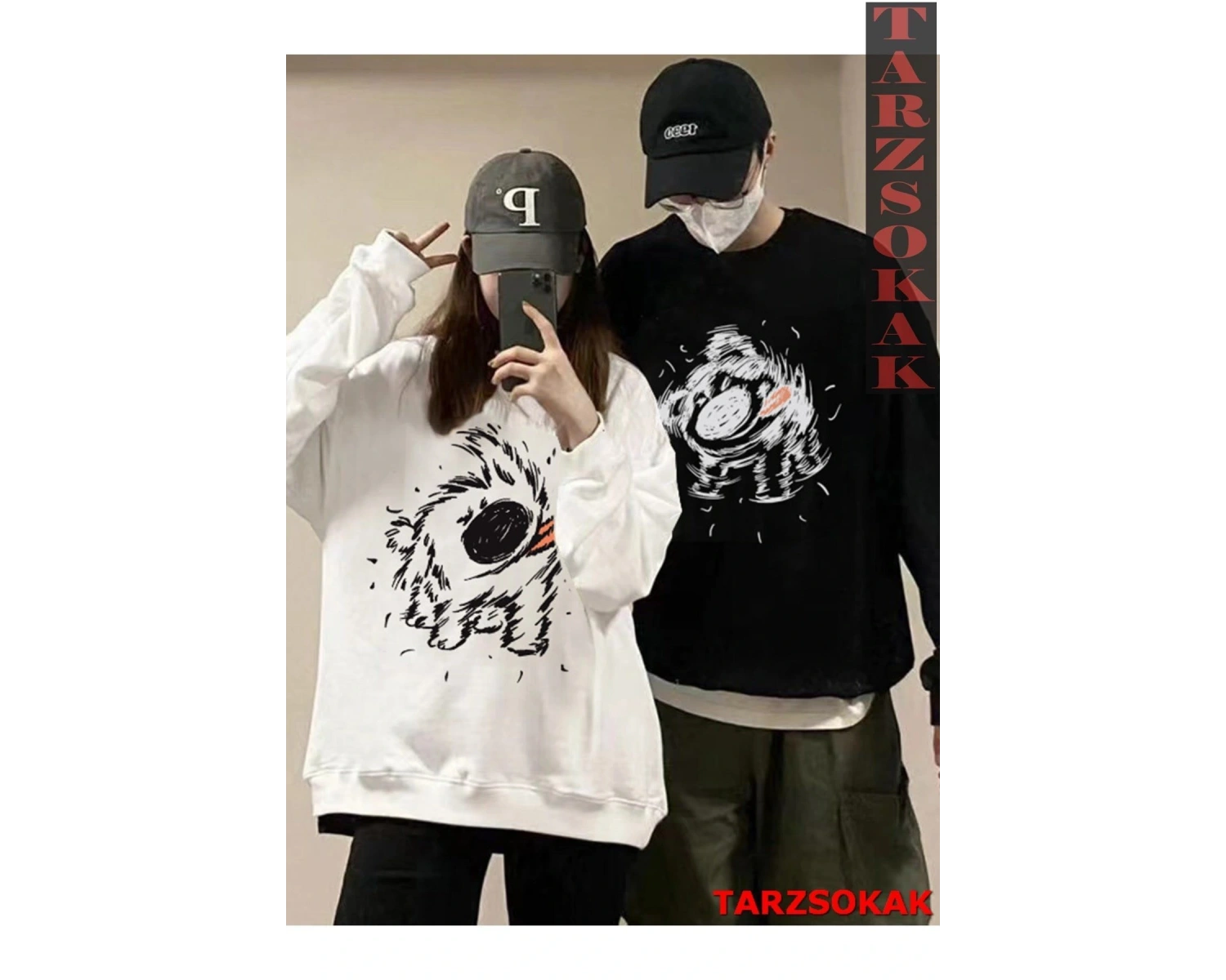 2 Li Harajuku Style Çift Sevgili Kombinleri Couple Clothing Yeni Sezon 2 Adet