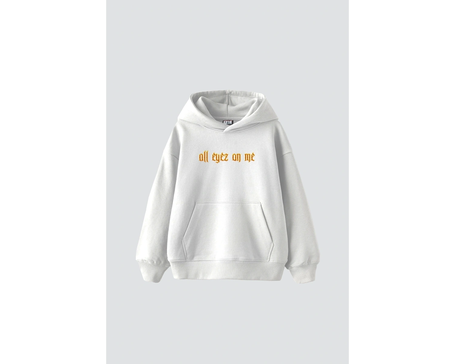 2Pac All Eyez On Me Baskılı Oversize Unisex Premium Beyaz