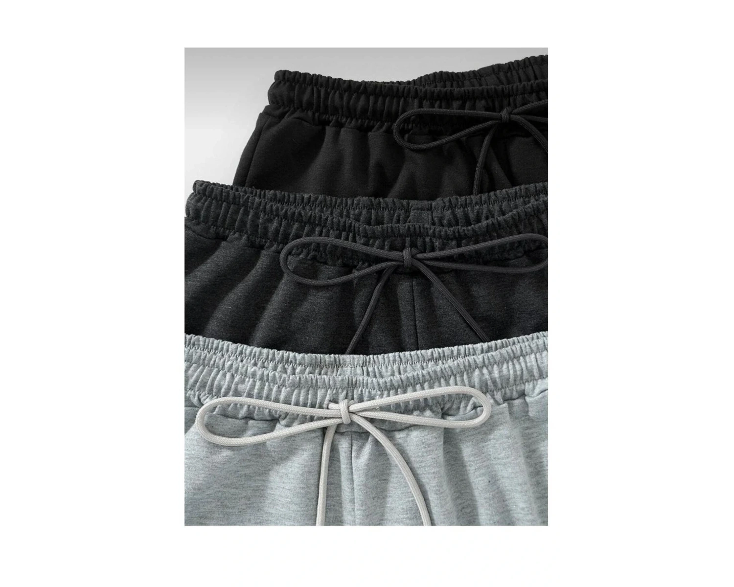 3lü siyah gri füme renk pamuklu şort