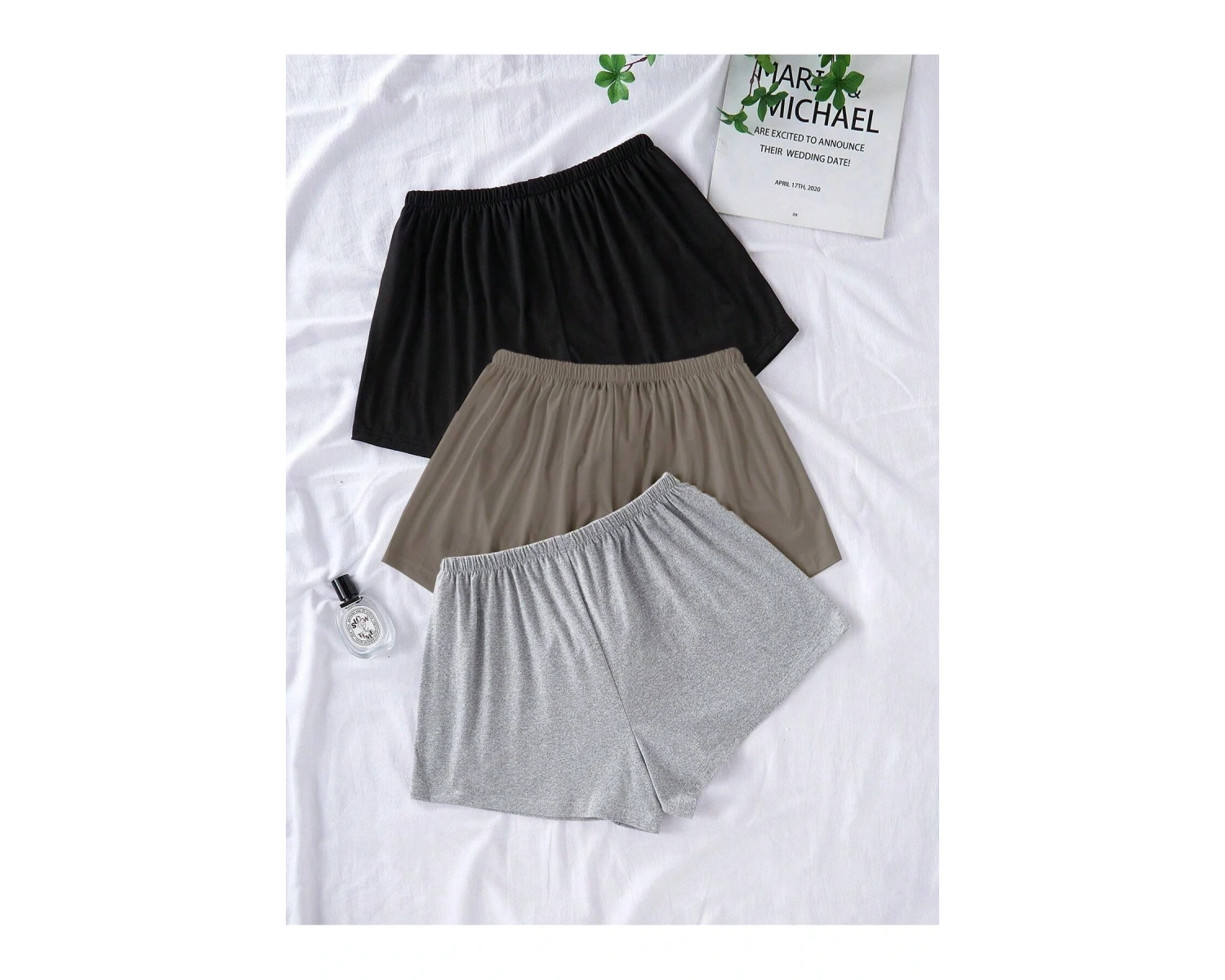 3 Renk Karışık Harfli Baskılı Elastik Bel Günlük Pantolon