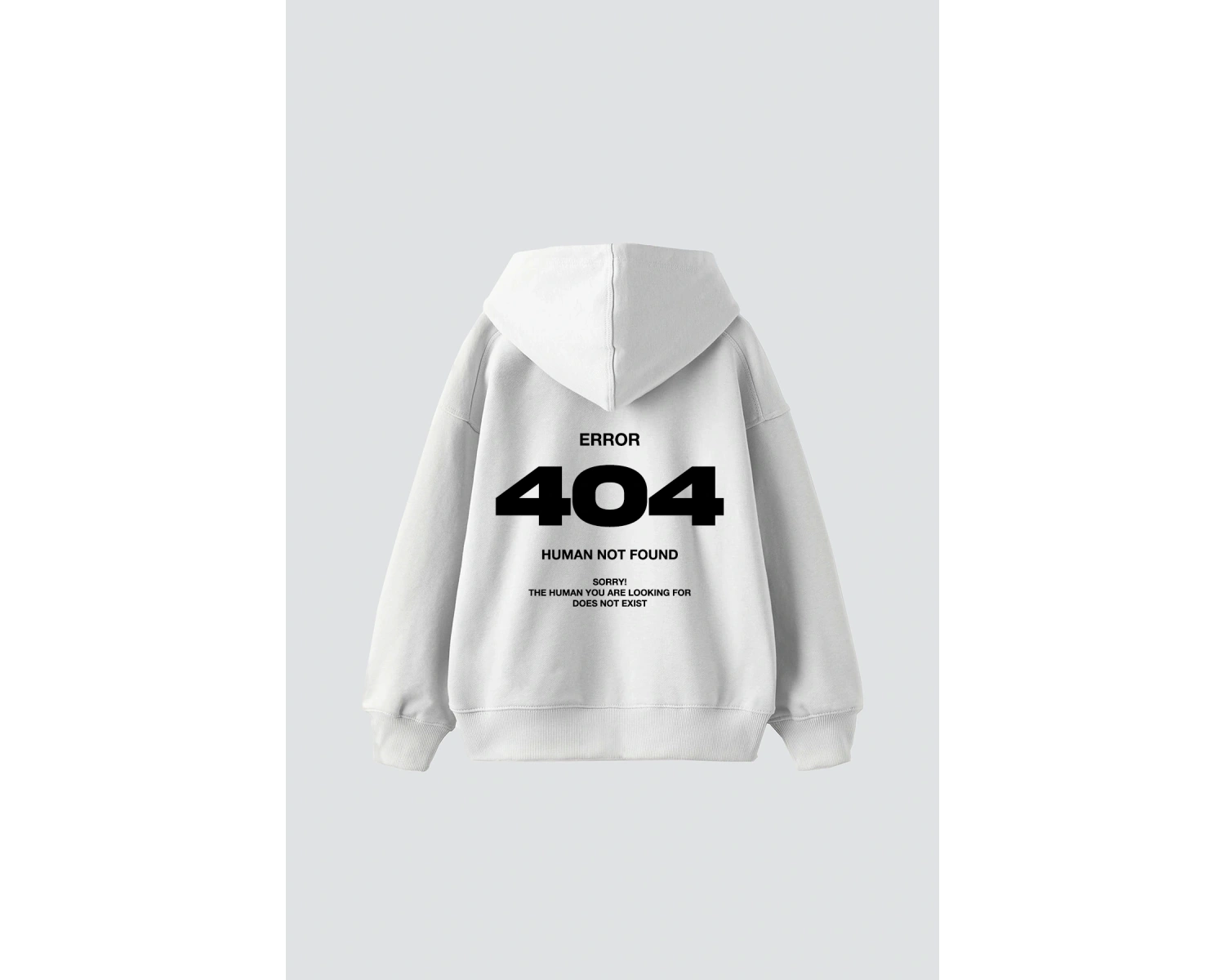 404 Error Baskılı Oversize Unisex Premium Beyaz
