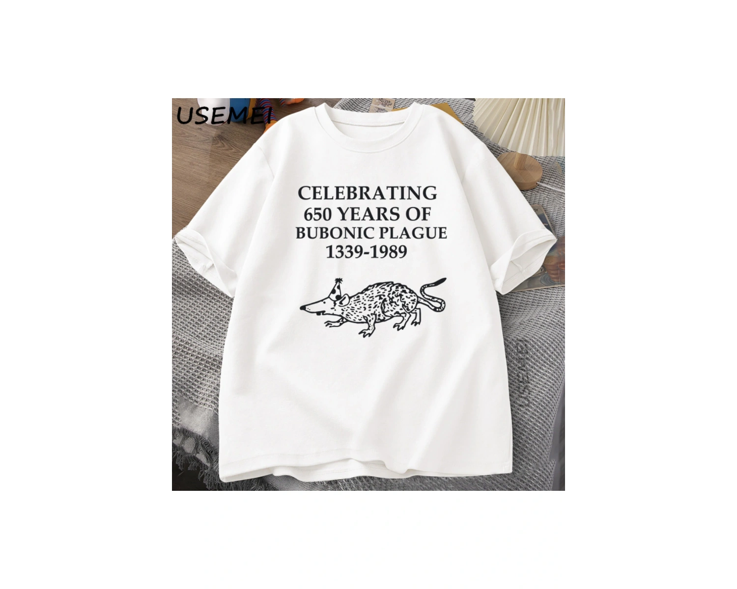 650 Yıllık Bubonic Veba Kutluyor komik tişört Erkek Kadın Baskılı Tişört Pamuk Kısa Kollu O B 2913