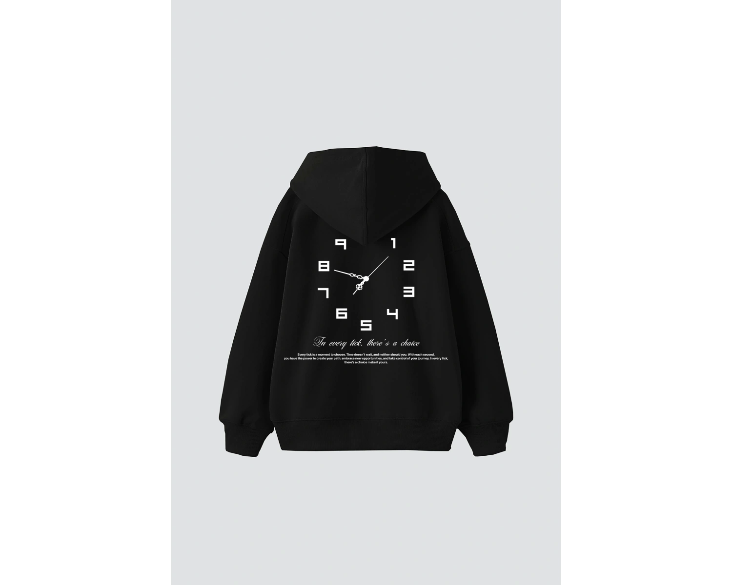 816 Clock Baskılı Oversize Unisex Beyaz
