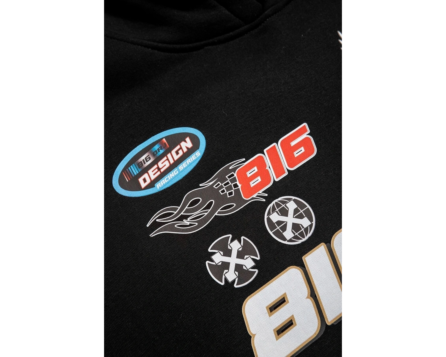 816 Racing Baskılı Oversize Unisex Beyaz
