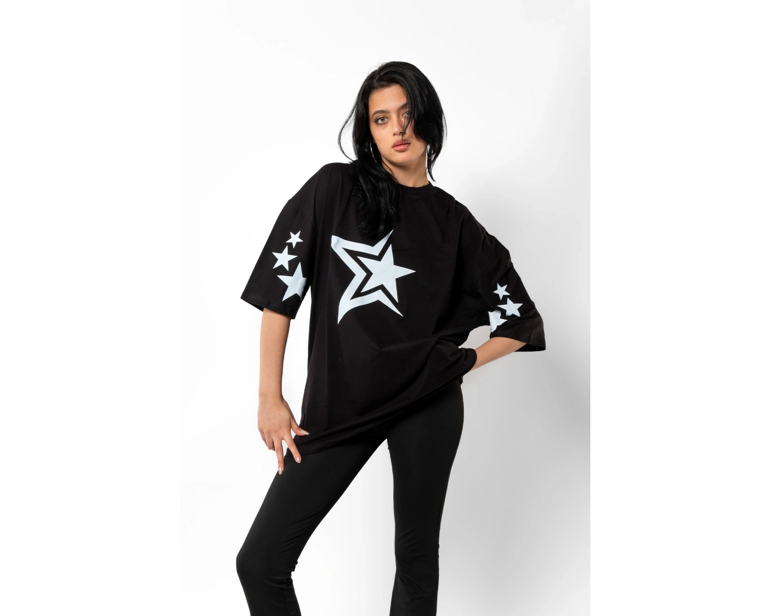 816 Stars Baskılı Oversize Unisex Beyaz