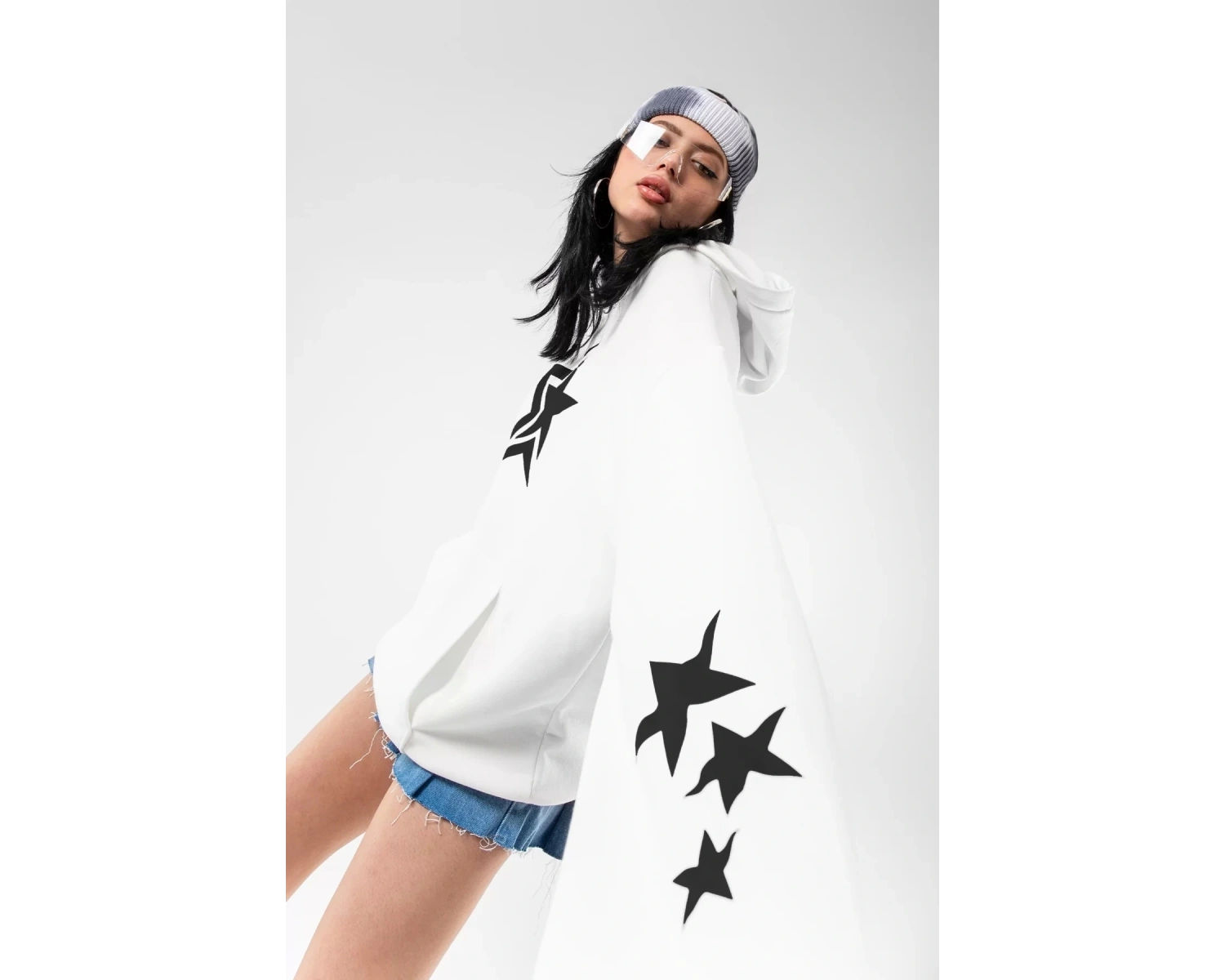816 Stars Baskılı Oversize Unisex Beyaz